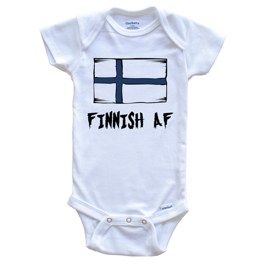 Finnish AF Funny Finland Flag Baby Onesie