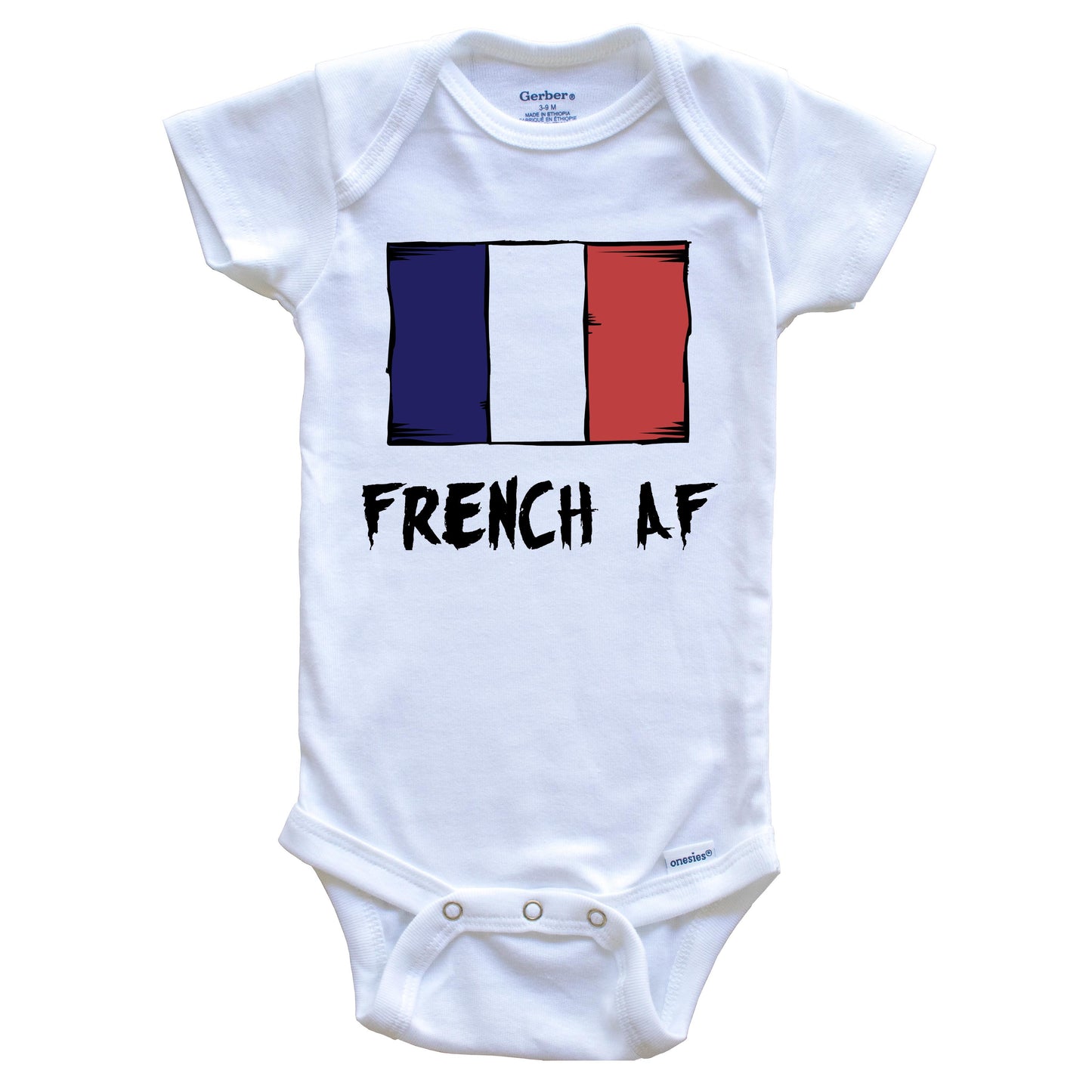 French AF Funny France Flag Baby Onesie