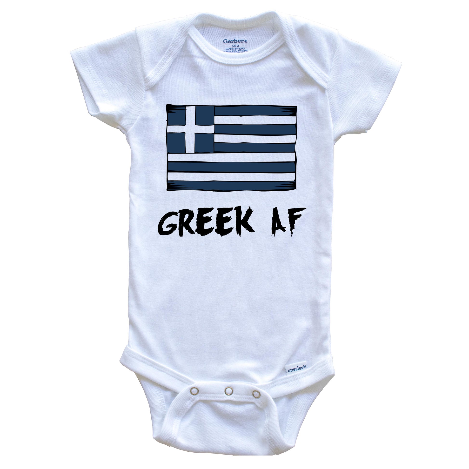 Greek AF Funny Greece Flag Baby Onesie