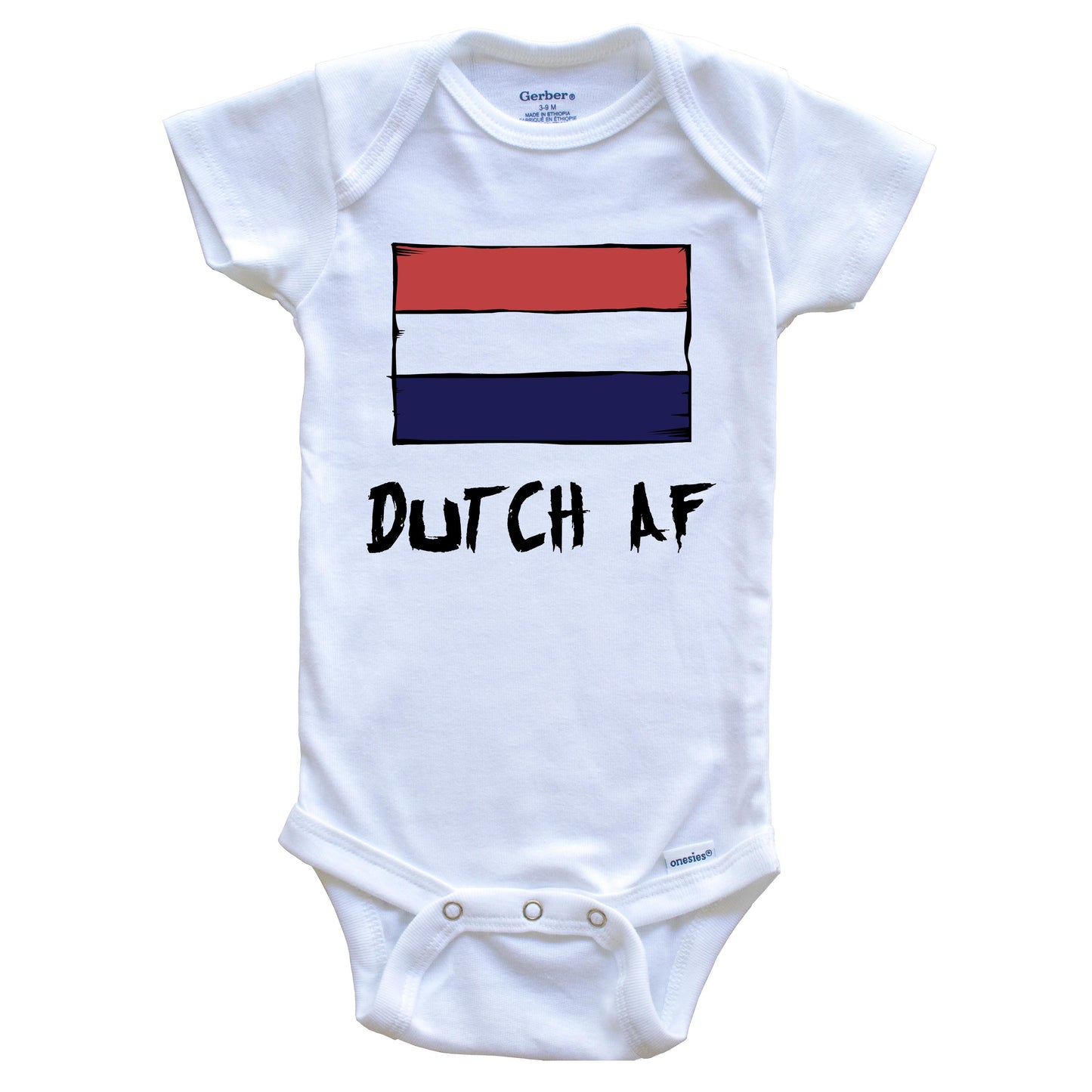 Dutch AF Funny Netherlands Flag Baby Onesie