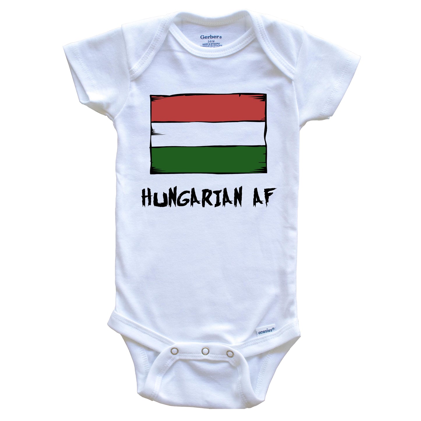Hungarian AF Funny Hungary Flag Baby Onesie