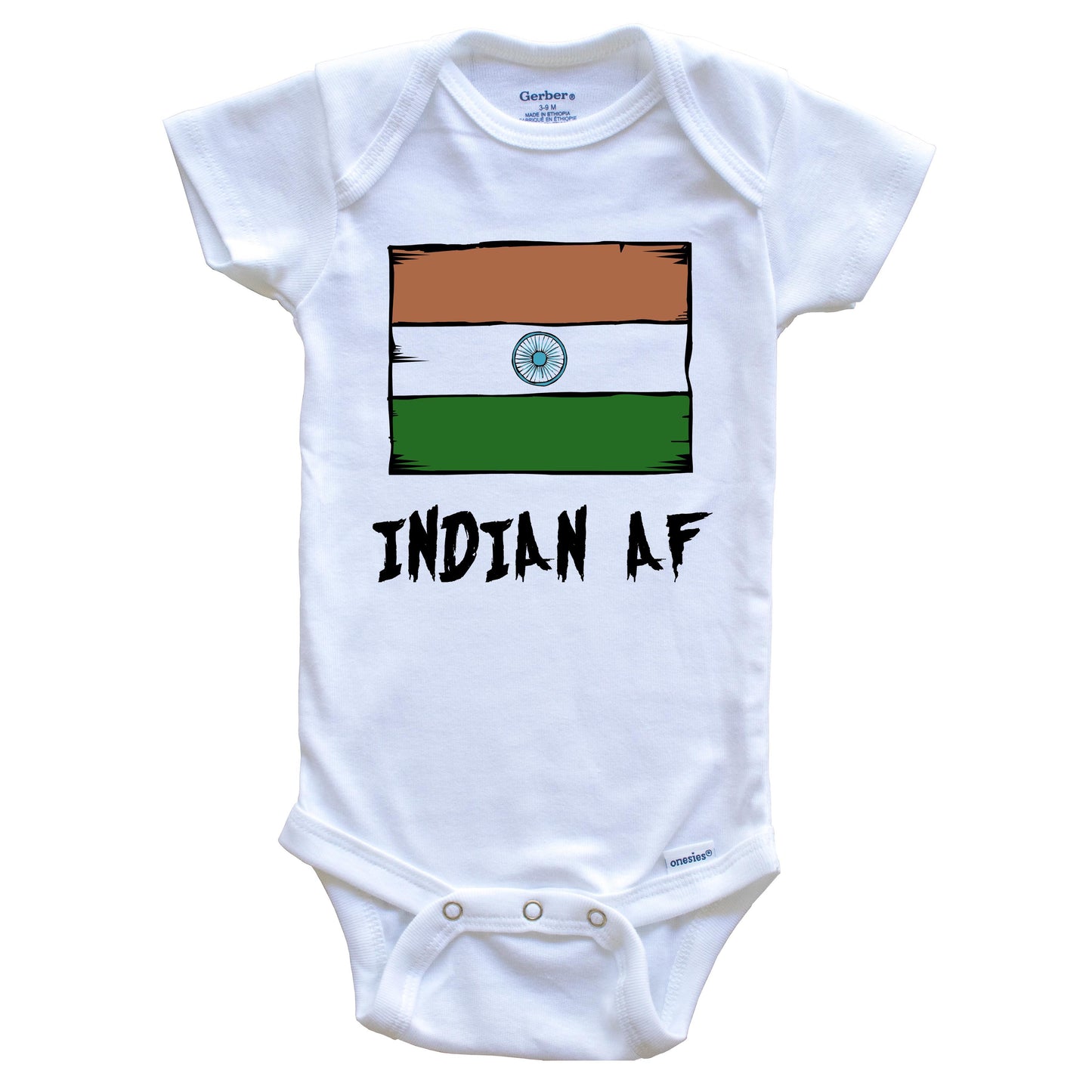 Indian AF Funny India Flag Baby Onesie