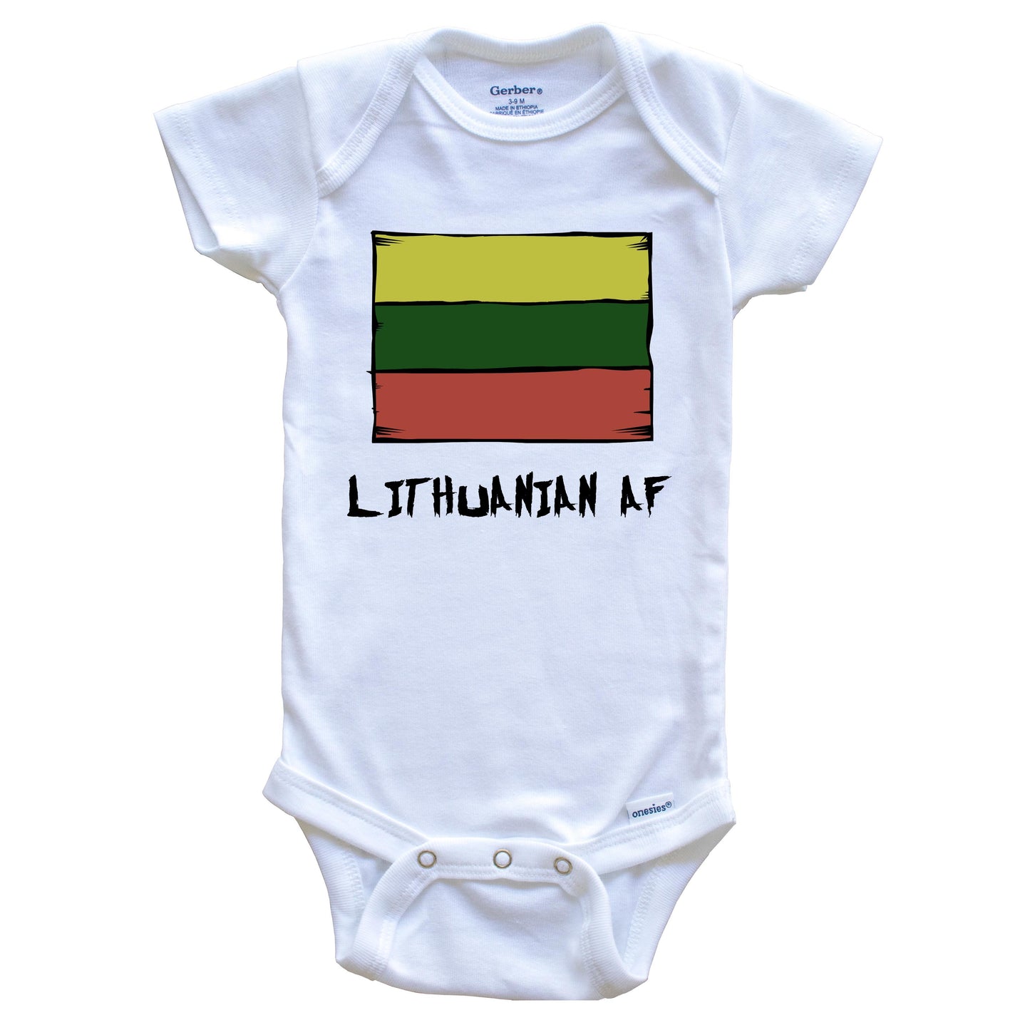 Lithuanian AF Funny Lithuania Flag Baby Onesie