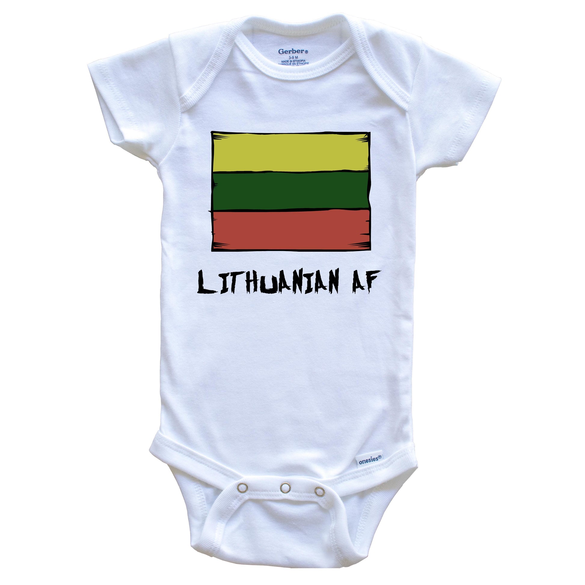Lithuanian AF Funny Lithuania Flag Baby Onesie