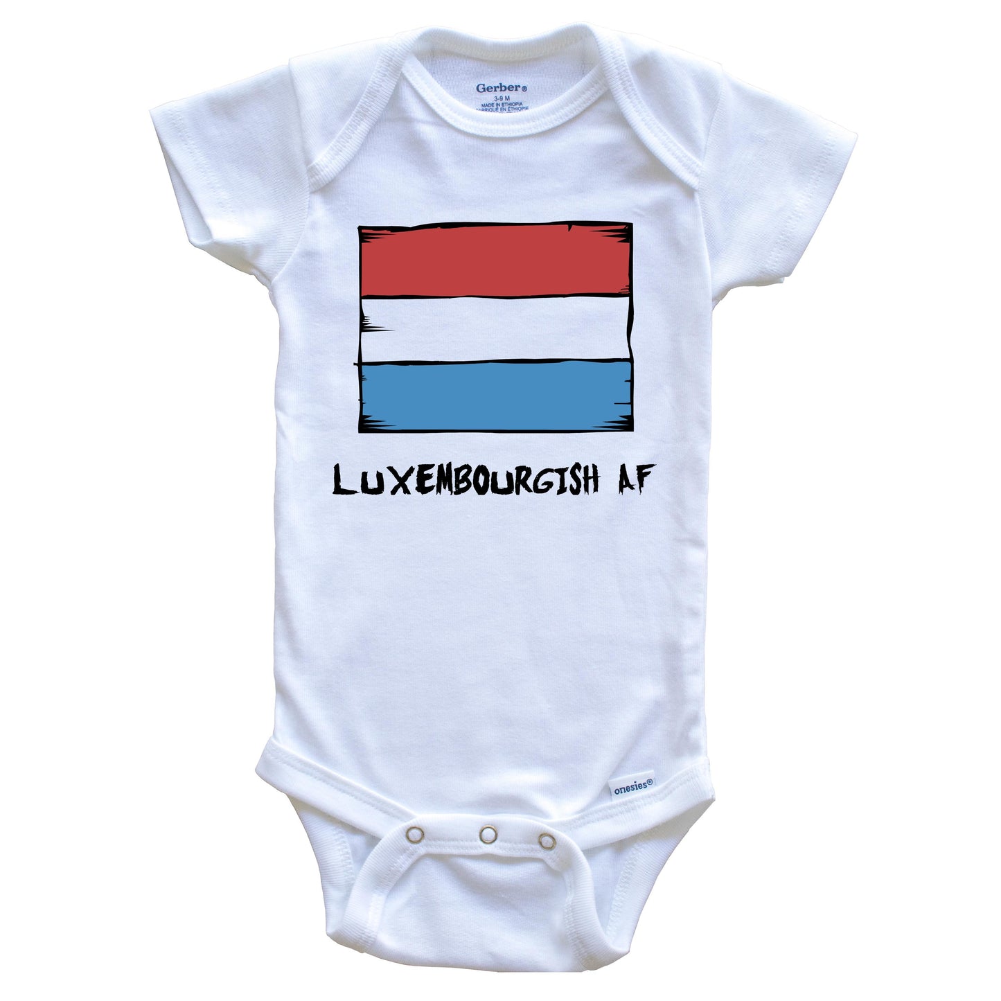 Luxembourgish AF Funny Luxembourg Flag Baby Onesie