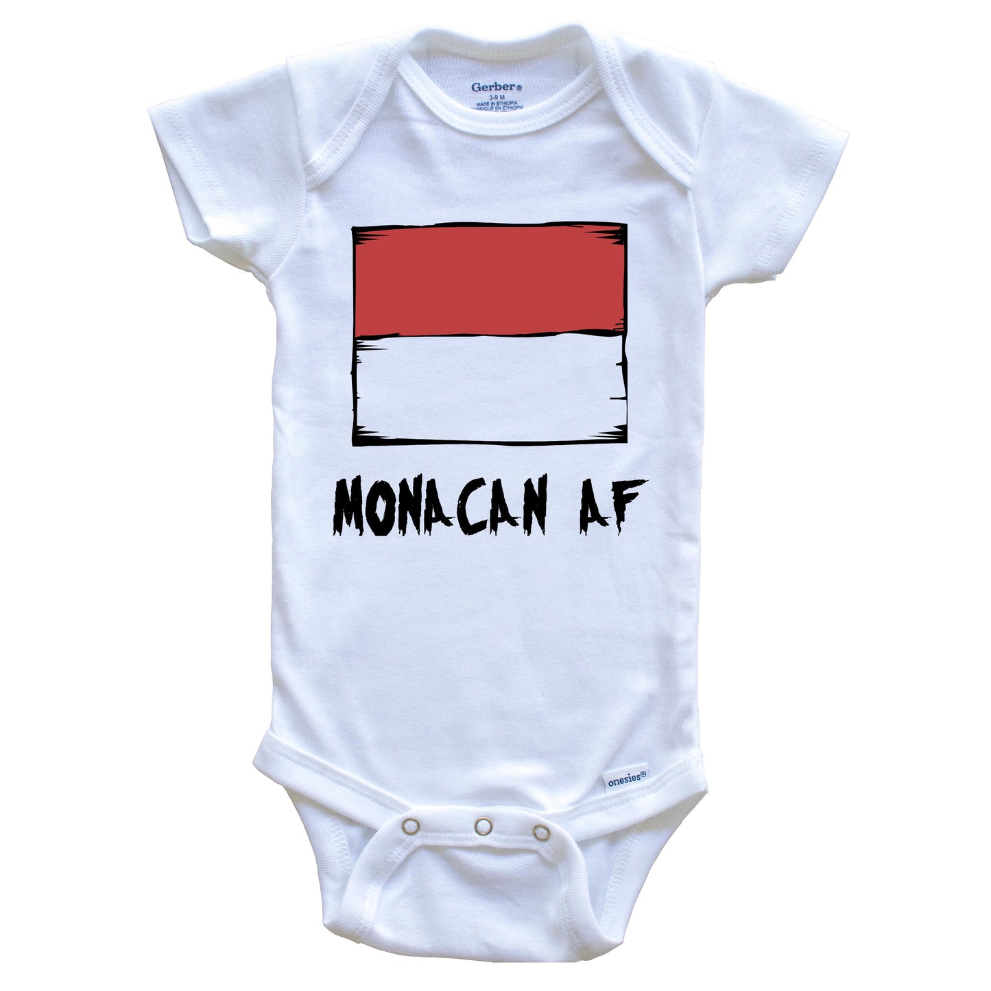 Monacan AF Funny Monaco Flag Baby Onesie