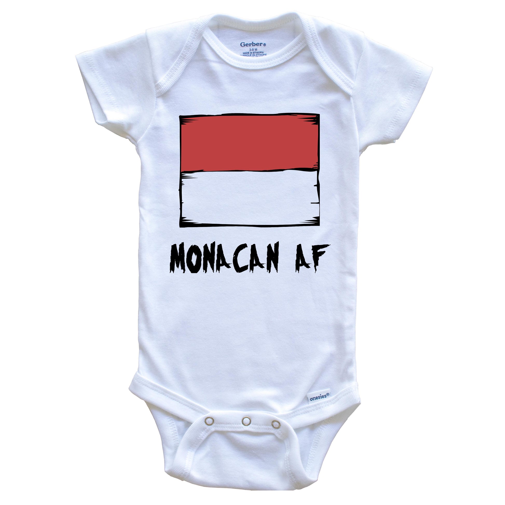 Monacan AF Funny Monaco Flag Baby Onesie
