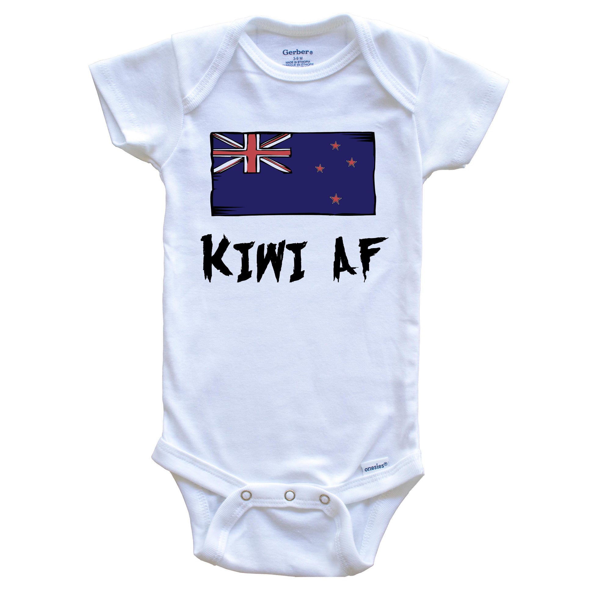 Kiwi AF Funny New Zealand Flag Baby Onesie