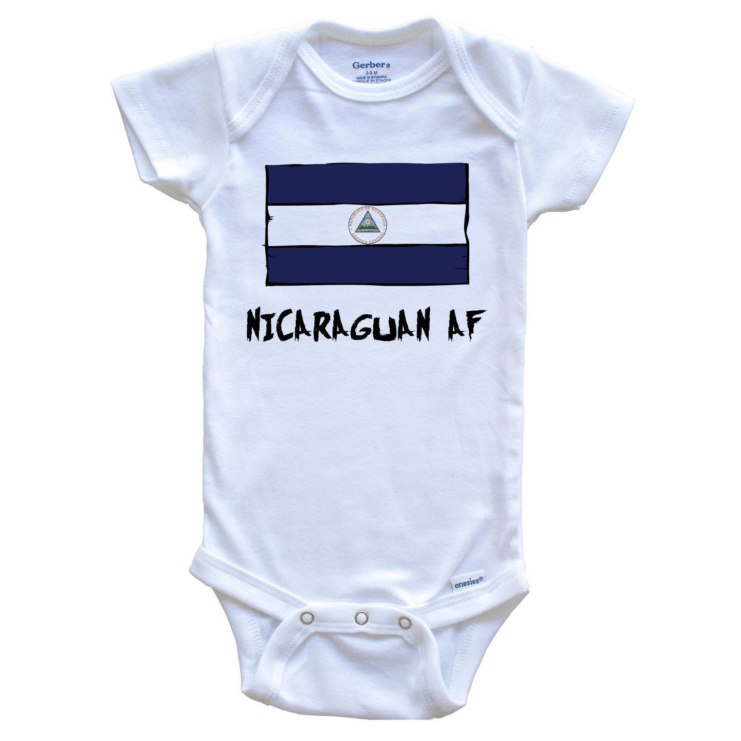 Nicaraguan AF Funny Nicaragua Flag Baby Onesie