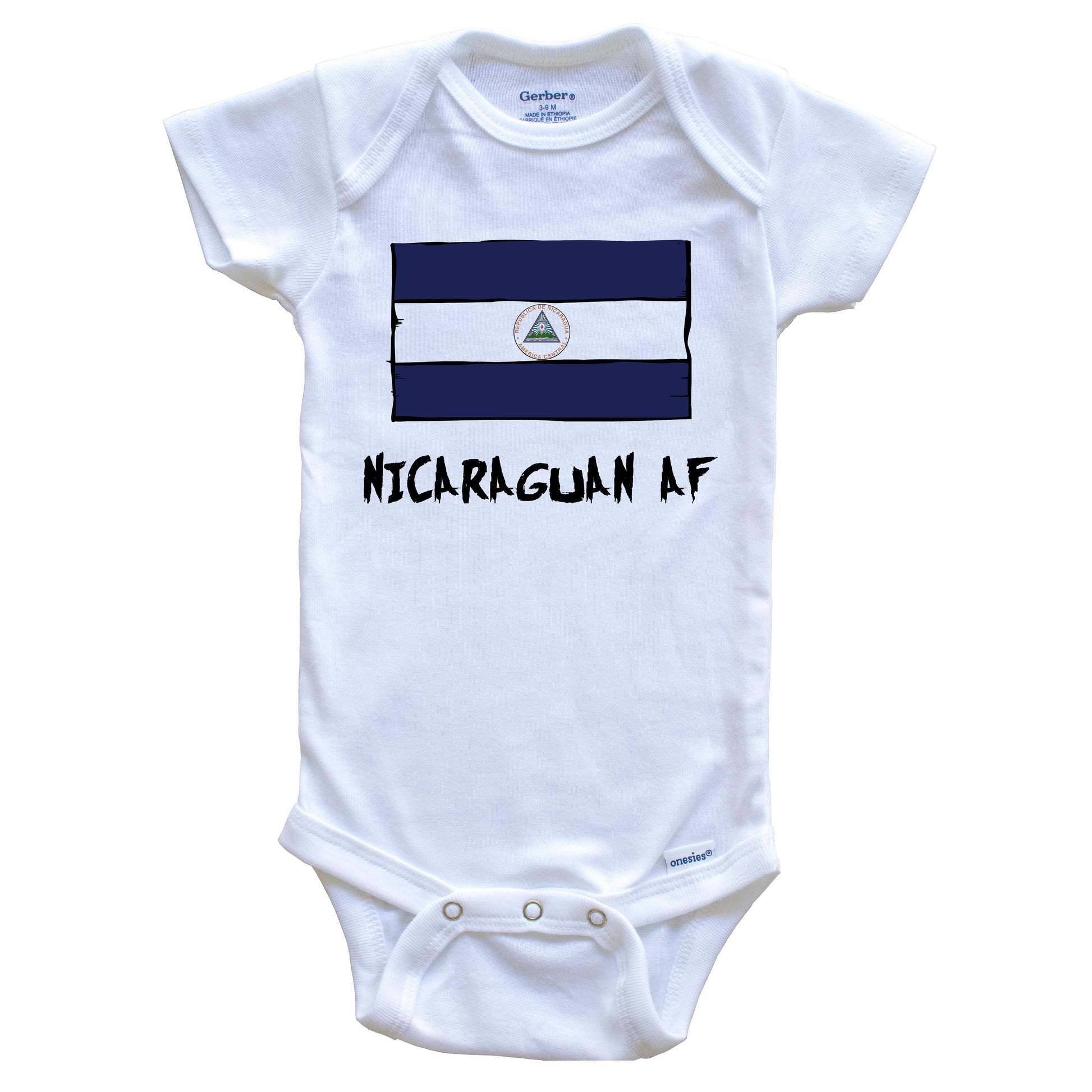 Nicaraguan AF Funny Nicaragua Flag Baby Onesie