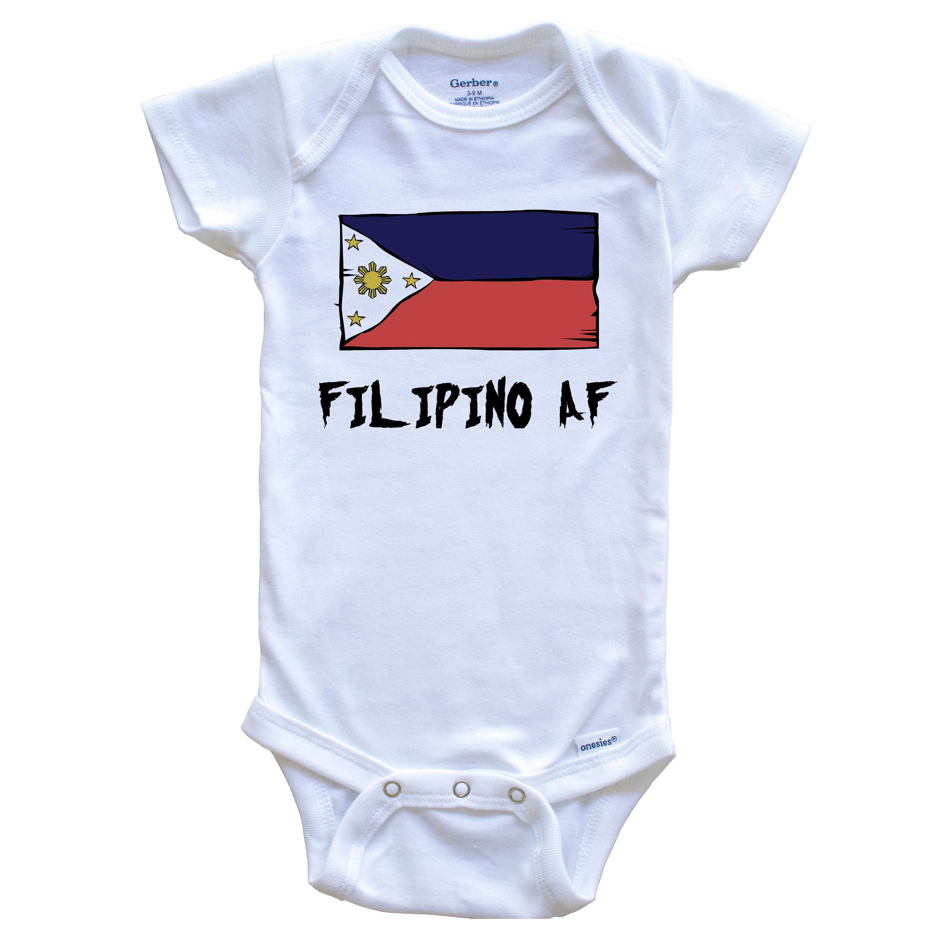 Filipino AF Funny Philippines Flag Baby Onesie