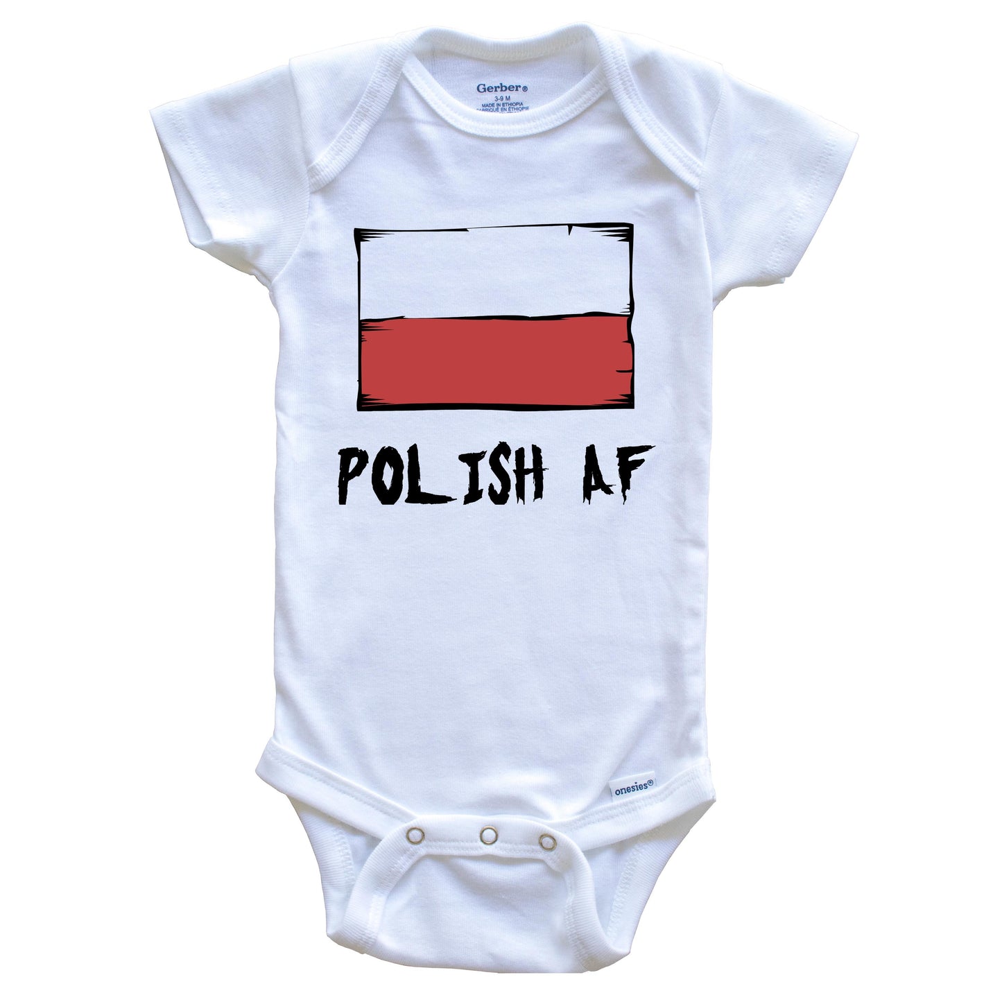 Polish AF Funny Poland Flag Baby Onesie
