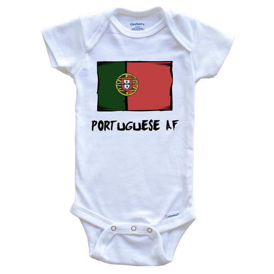 Portuguese AF Funny Portugal Flag Baby Onesie