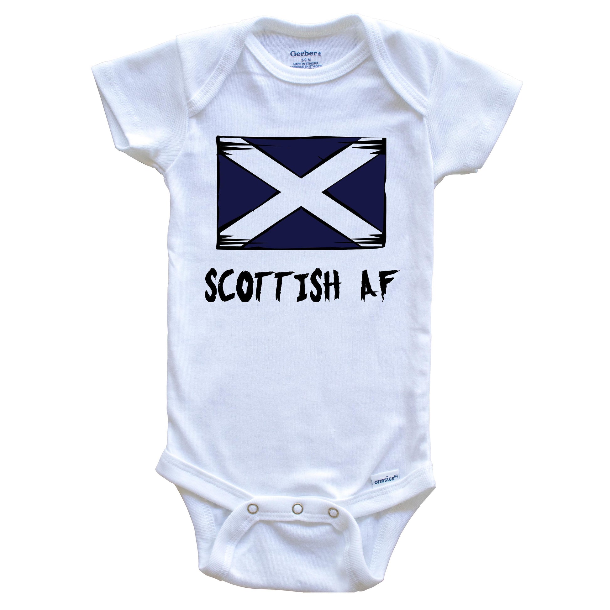 Scottish AF Funny Scotland Flag Baby Onesie