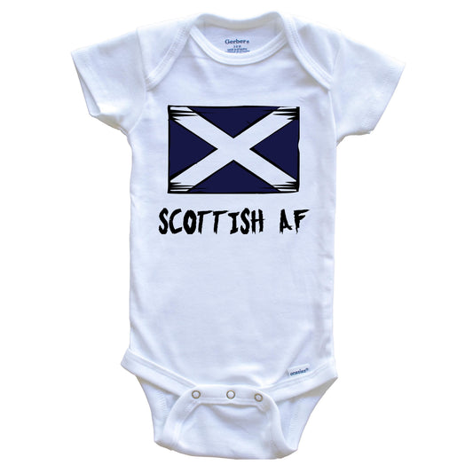 Scottish AF Funny Scotland Flag Baby Onesie