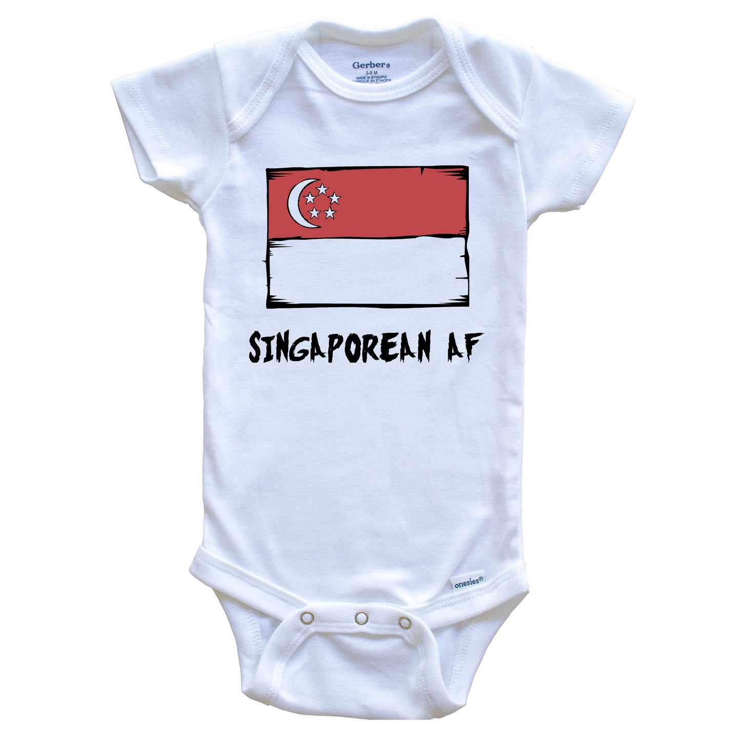 Singaporean AF Funny Singapore Flag Baby Onesie