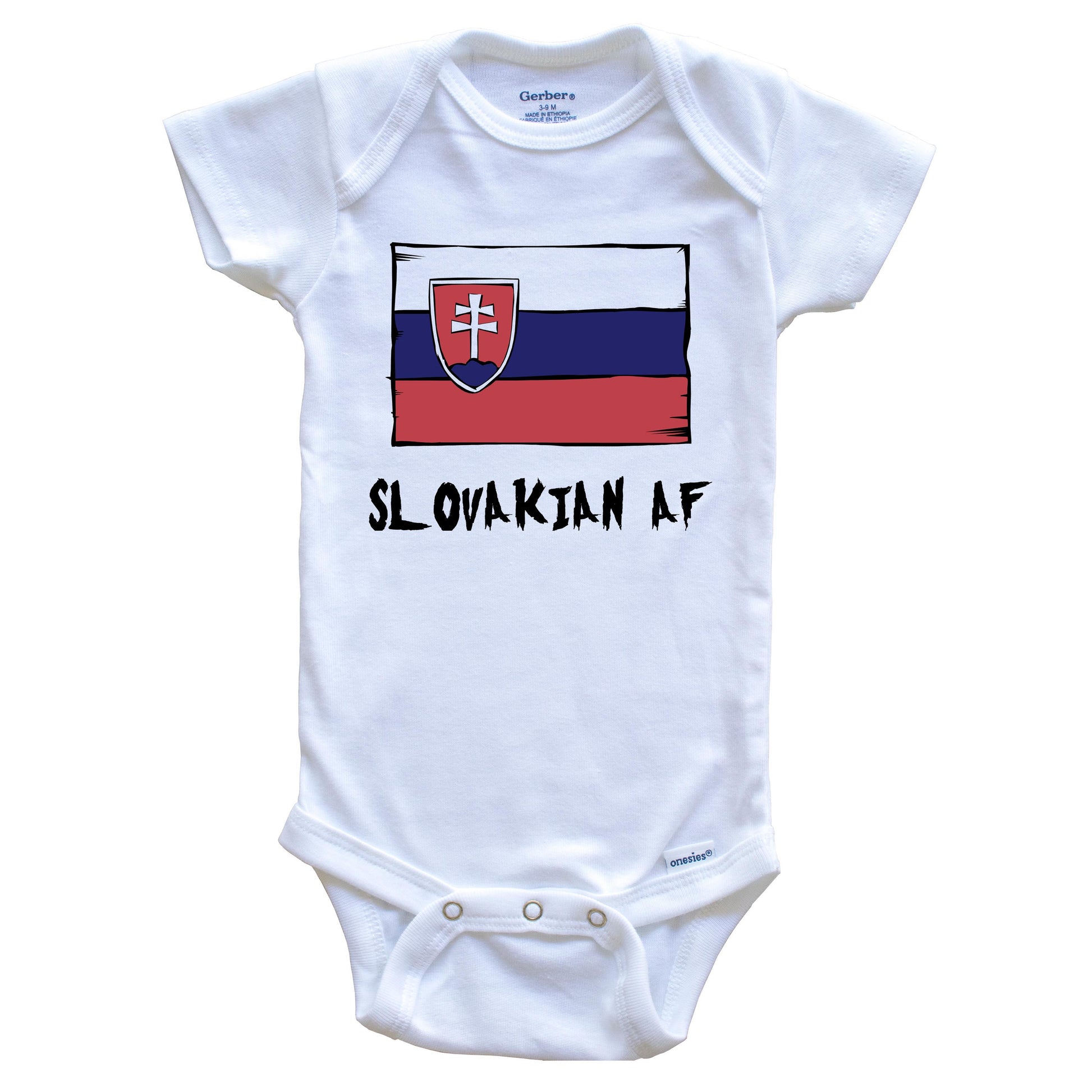 Slovakian AF Funny Slovakia Flag Baby Onesie
