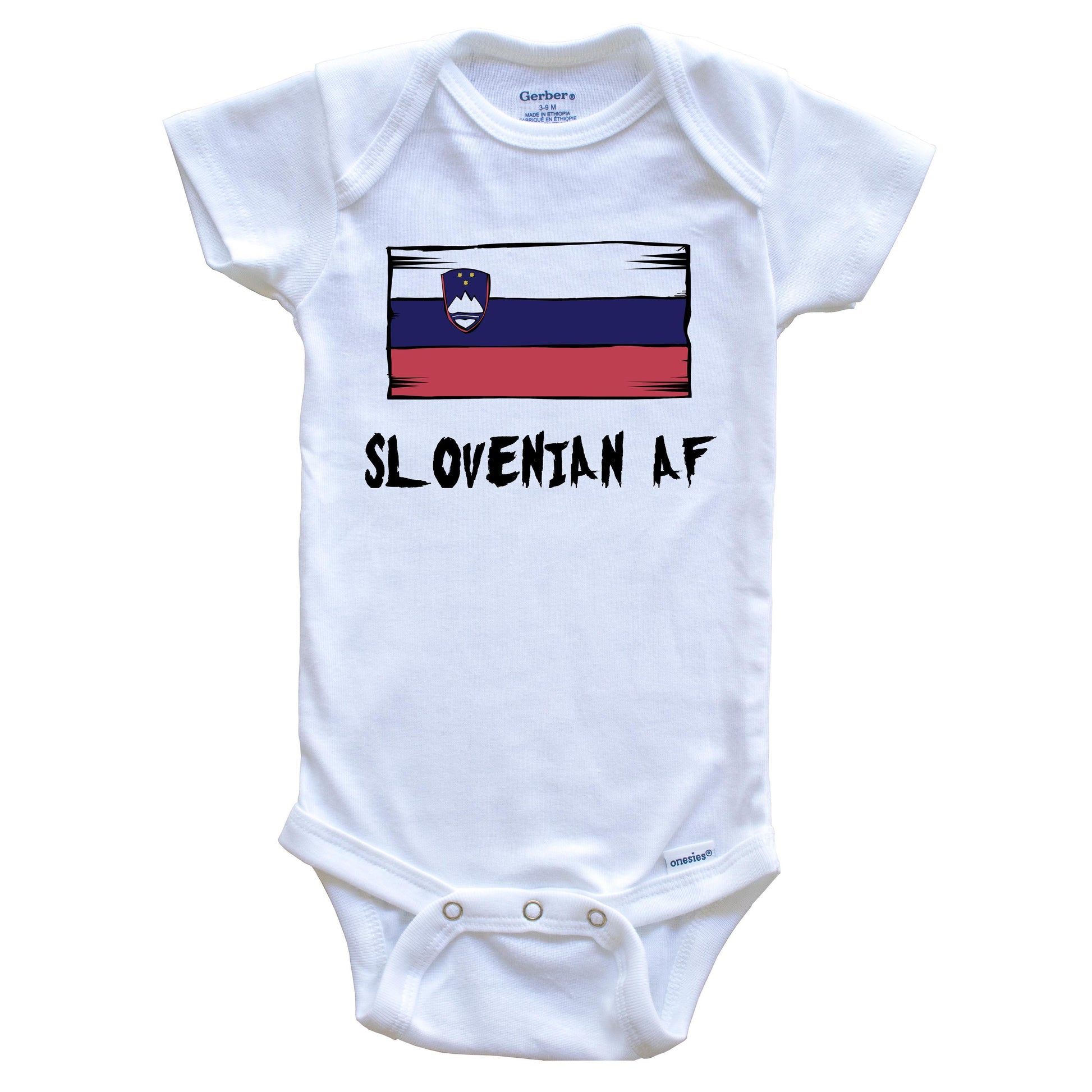 Slovenian AF Funny Slovenia Flag Baby Onesie
