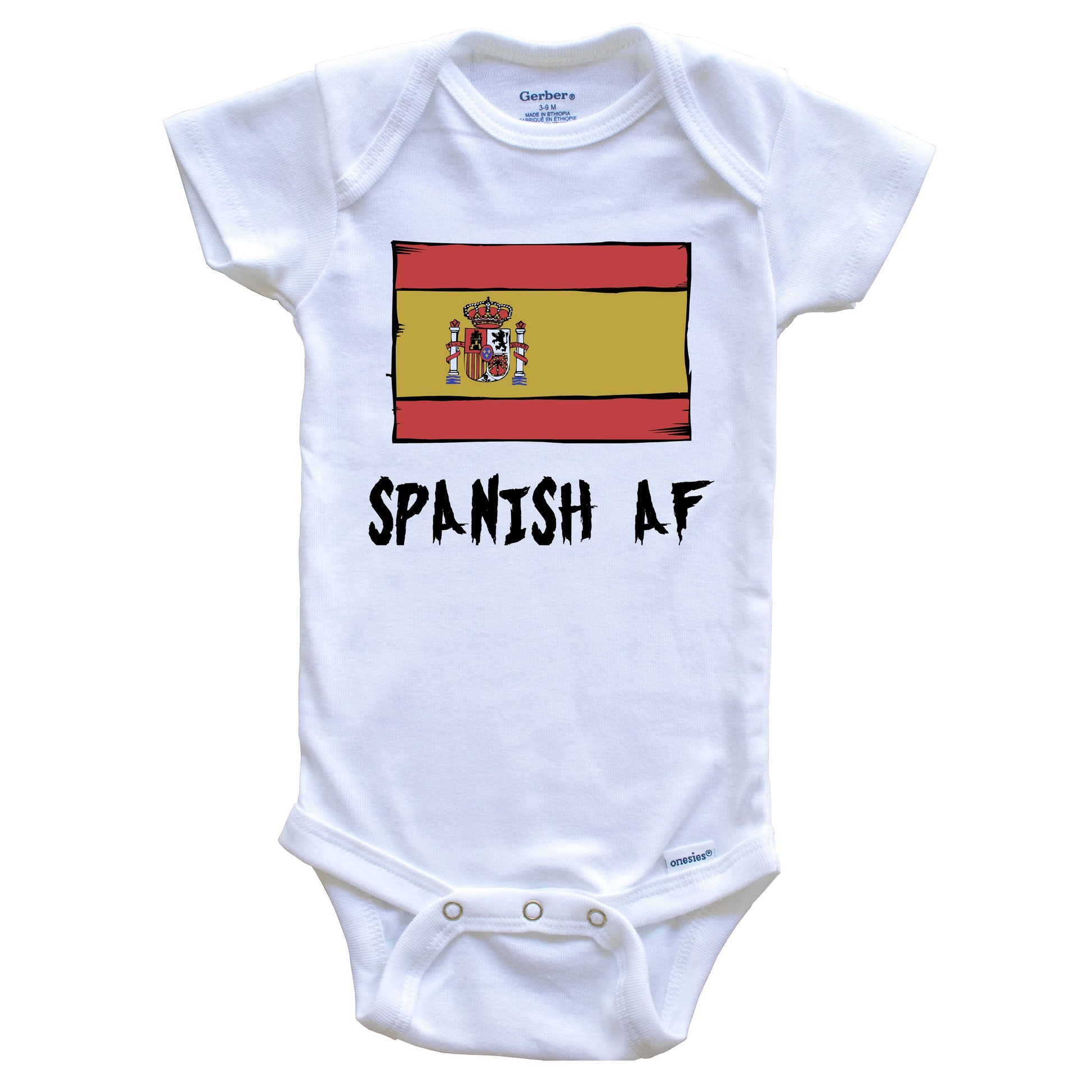 Spanish AF Funny Spain Flag Baby Onesie