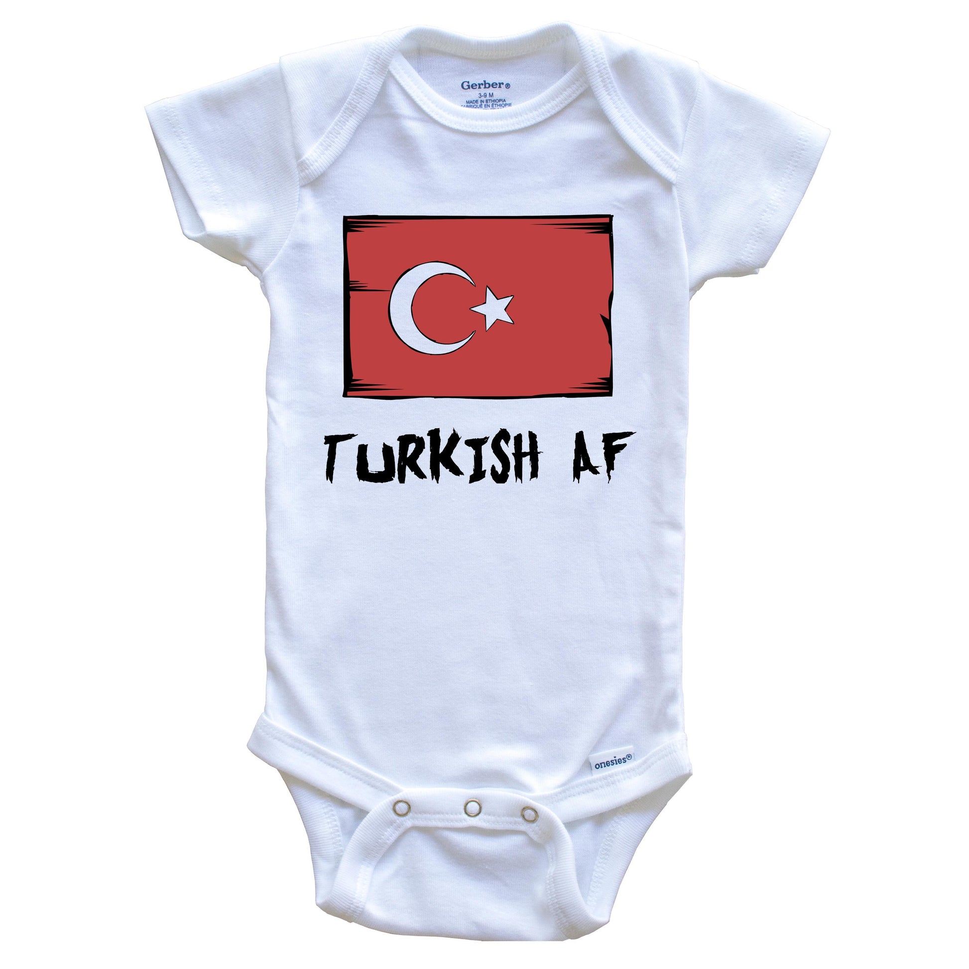 Turkish AF Funny Turkey Flag Baby Onesie