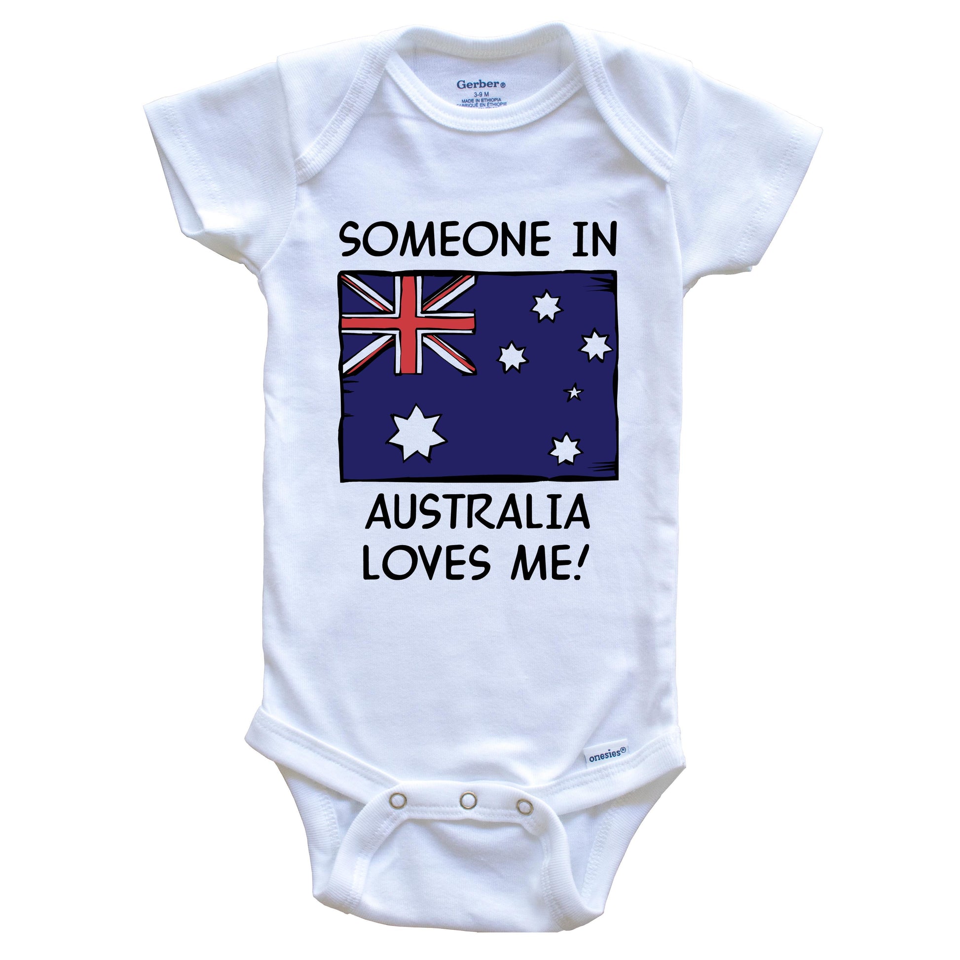 Someone In Australia Loves Me Australian Flag Baby Onesie