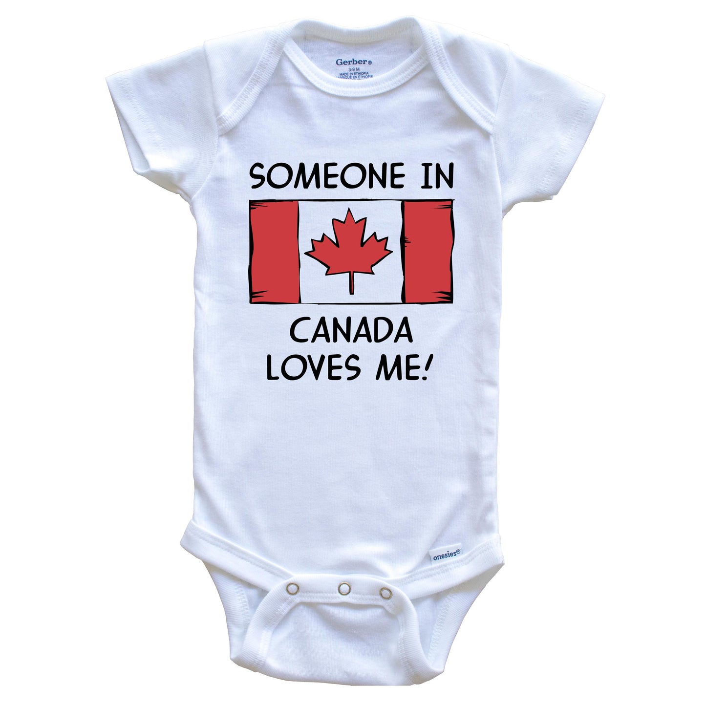 Someone In Canada Loves Me Canadian Flag Baby Onesie