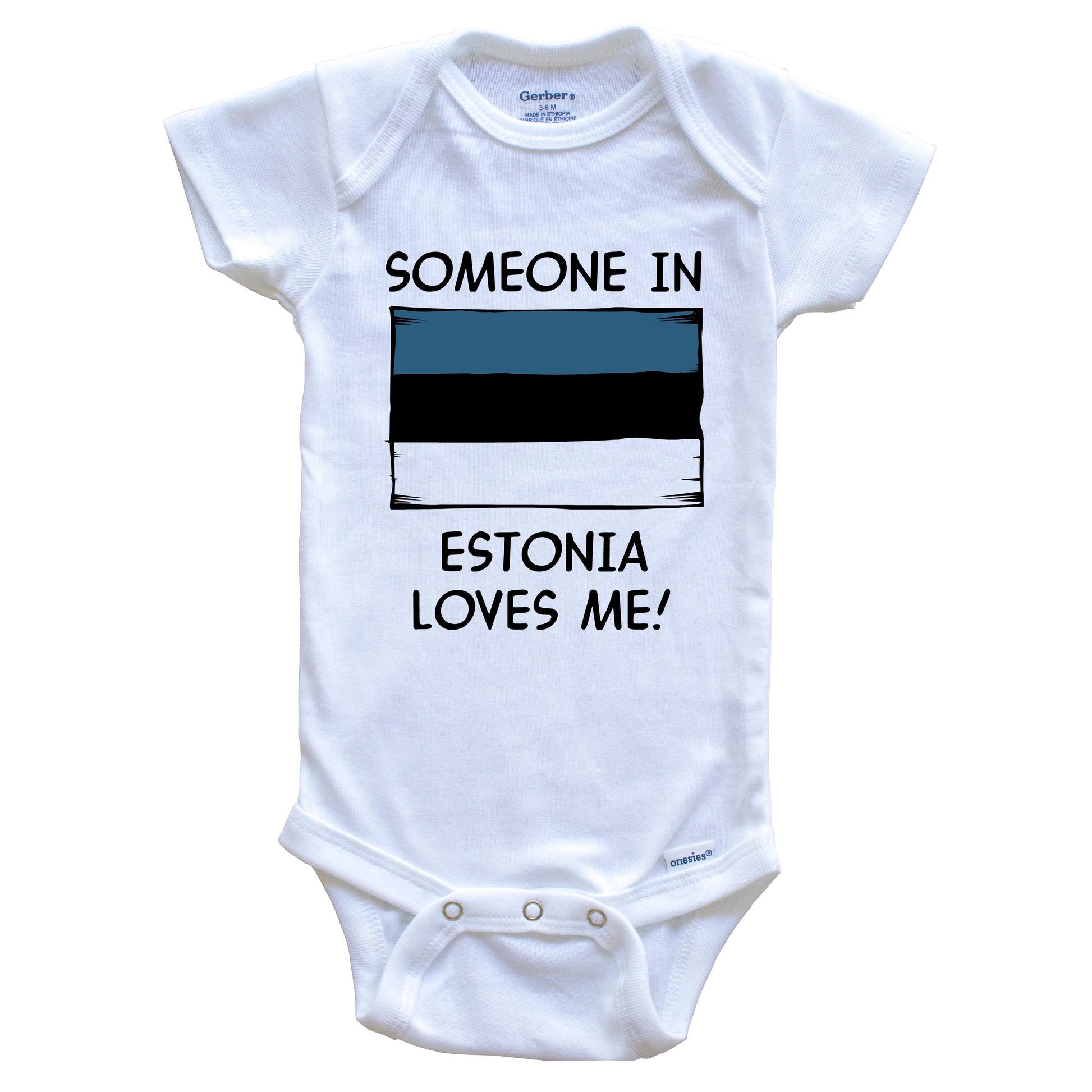 Someone In Estonia Loves Me Estonian Flag Baby Onesie