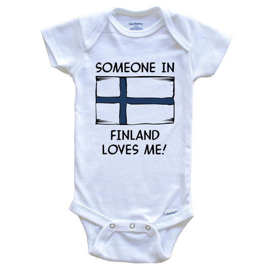 Someone In Finland Loves Me Finnish Flag Baby Onesie