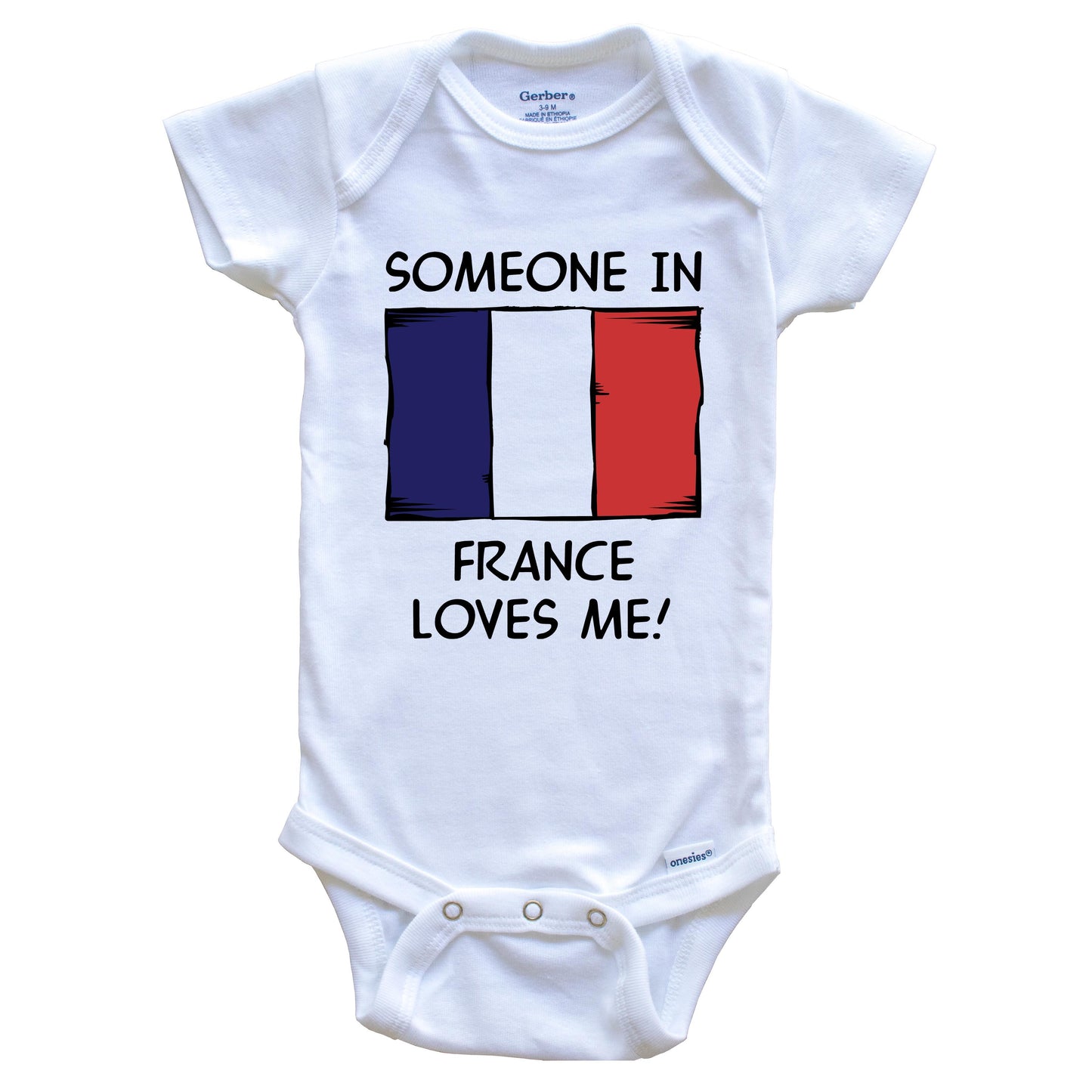 Someone In France Loves Me French Flag Baby Onesie