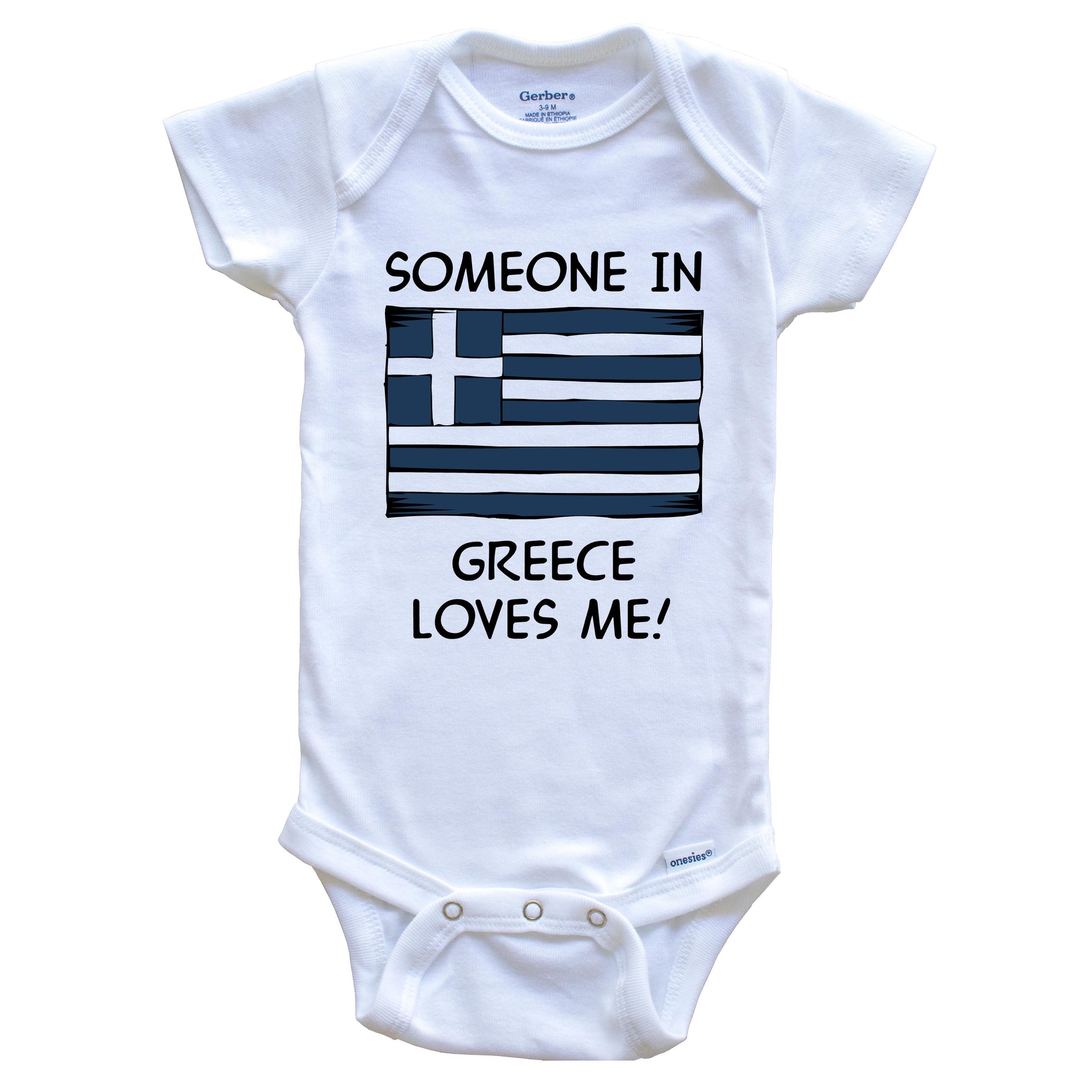 Someone In Greece Loves Me Greek Flag Baby Onesie