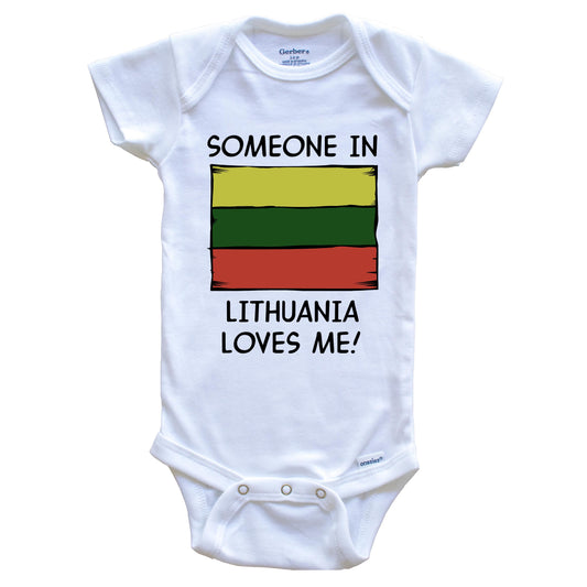 Someone In Lithuania Loves Me Lithuanian Flag Baby Onesie