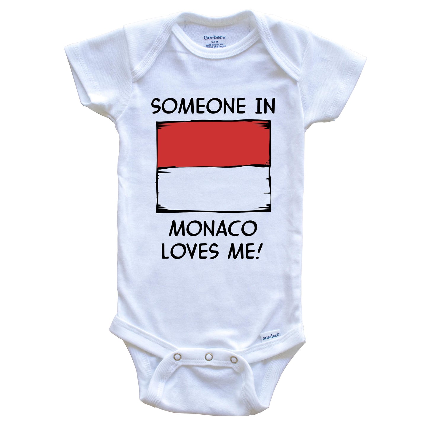 Someone In Monaco Loves Me Monacan Flag Baby Onesie