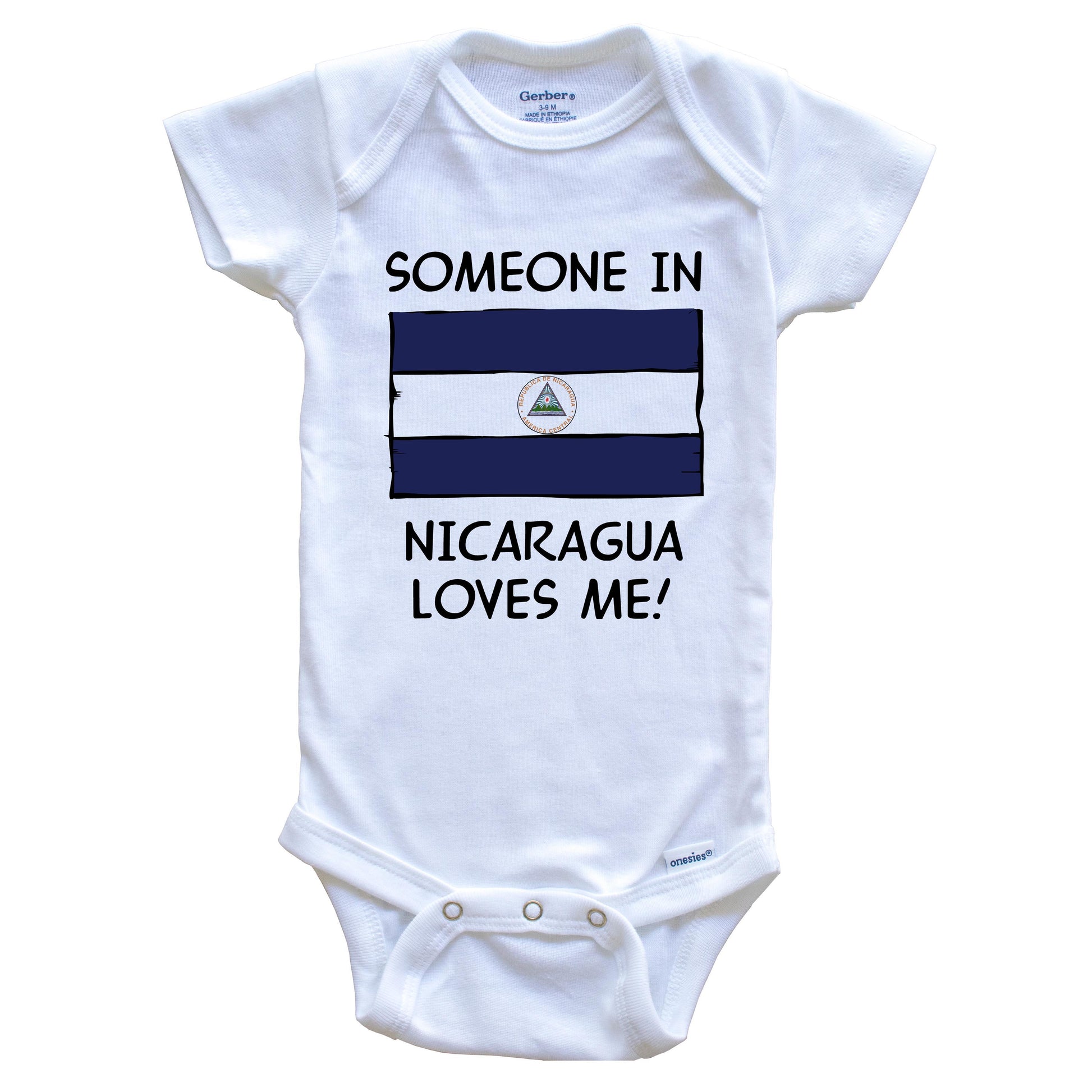 Someone In Nicaragua Loves Me Nicaraguan Flag Baby Onesie
