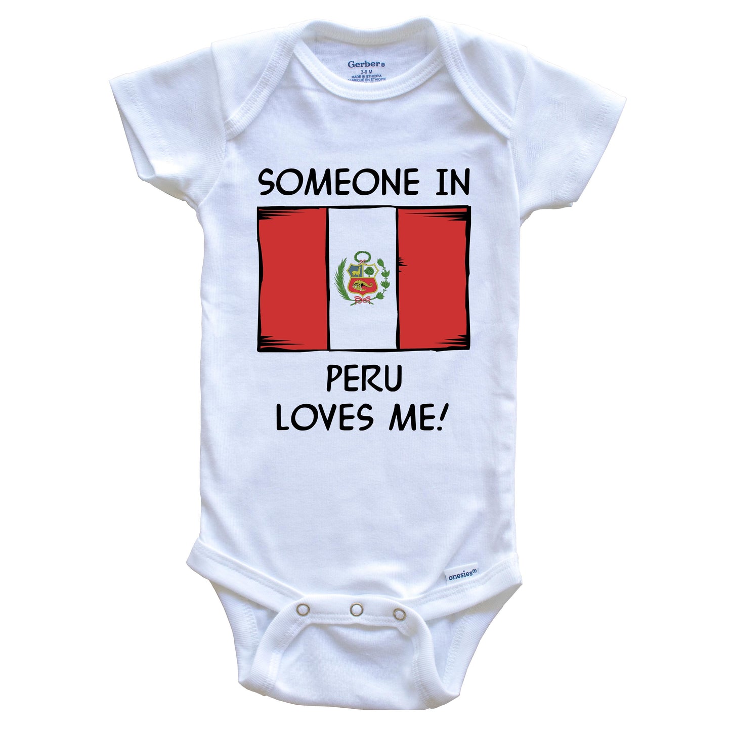 Someone In Peru Loves Me Peruvian Flag Baby Onesie