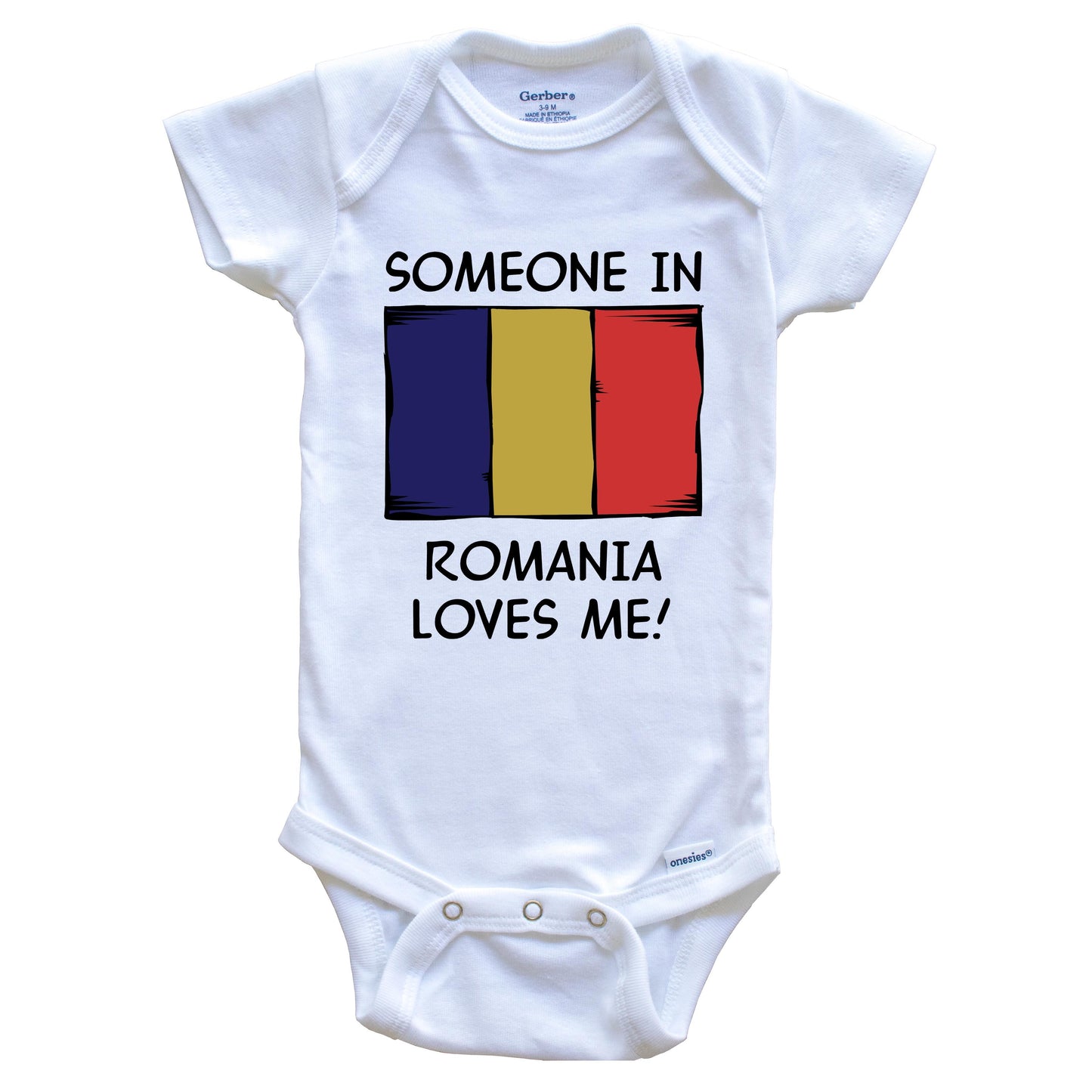 Someone In Romania Loves Me Romanian Flag Baby Onesie