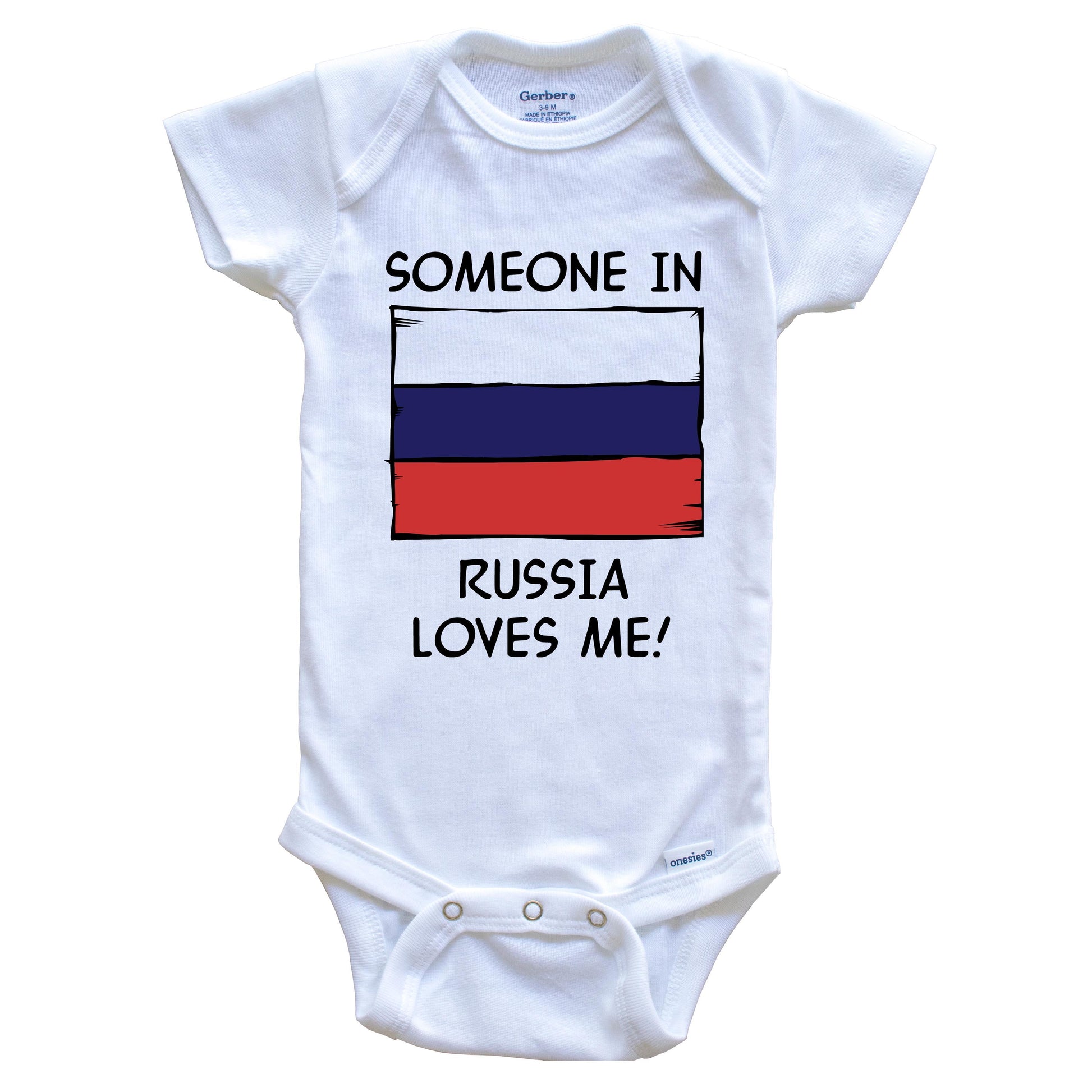 Someone In Russia Loves Me Russian Flag Baby Onesie