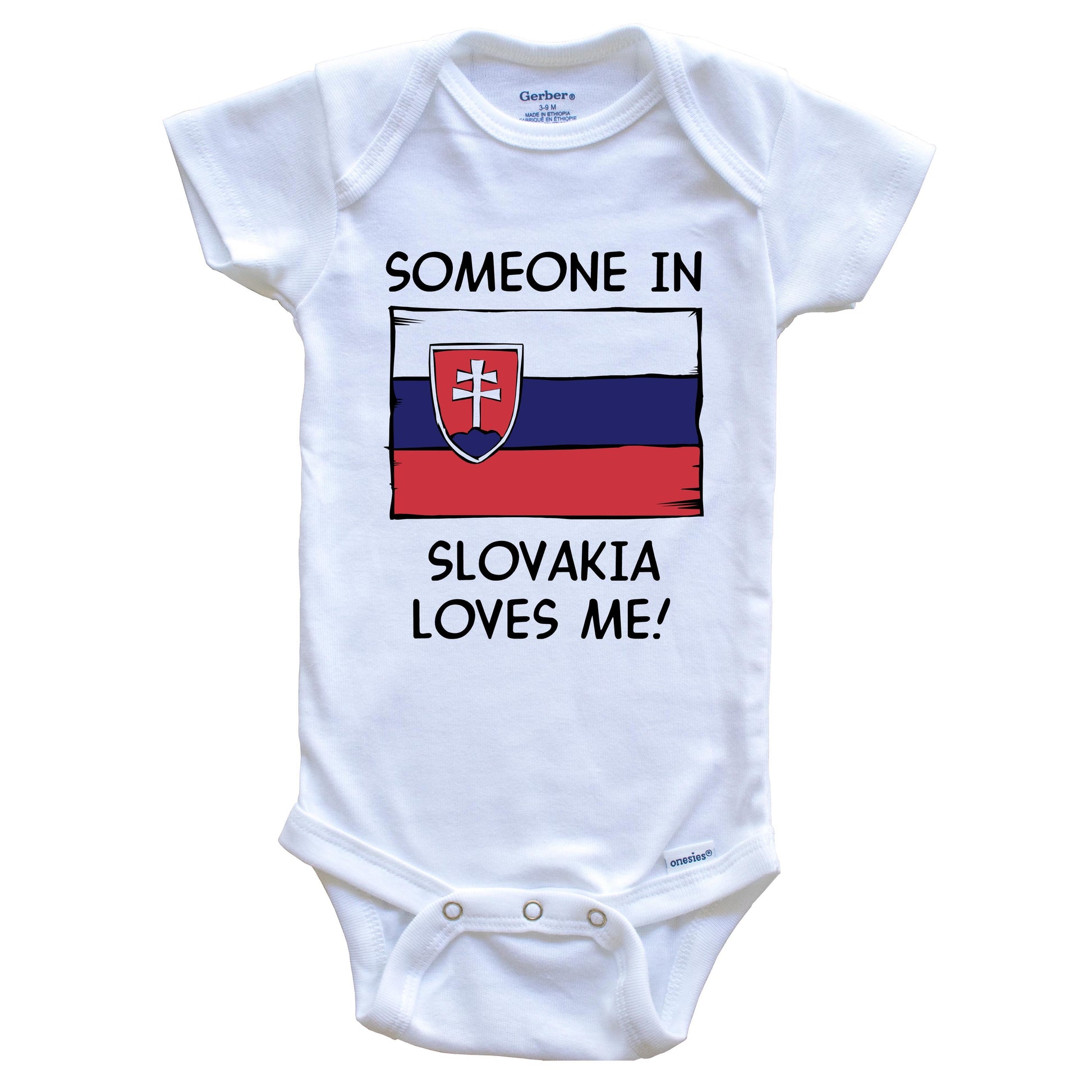 Someone In Slovakia Loves Me Slovakian Flag Baby Onesie