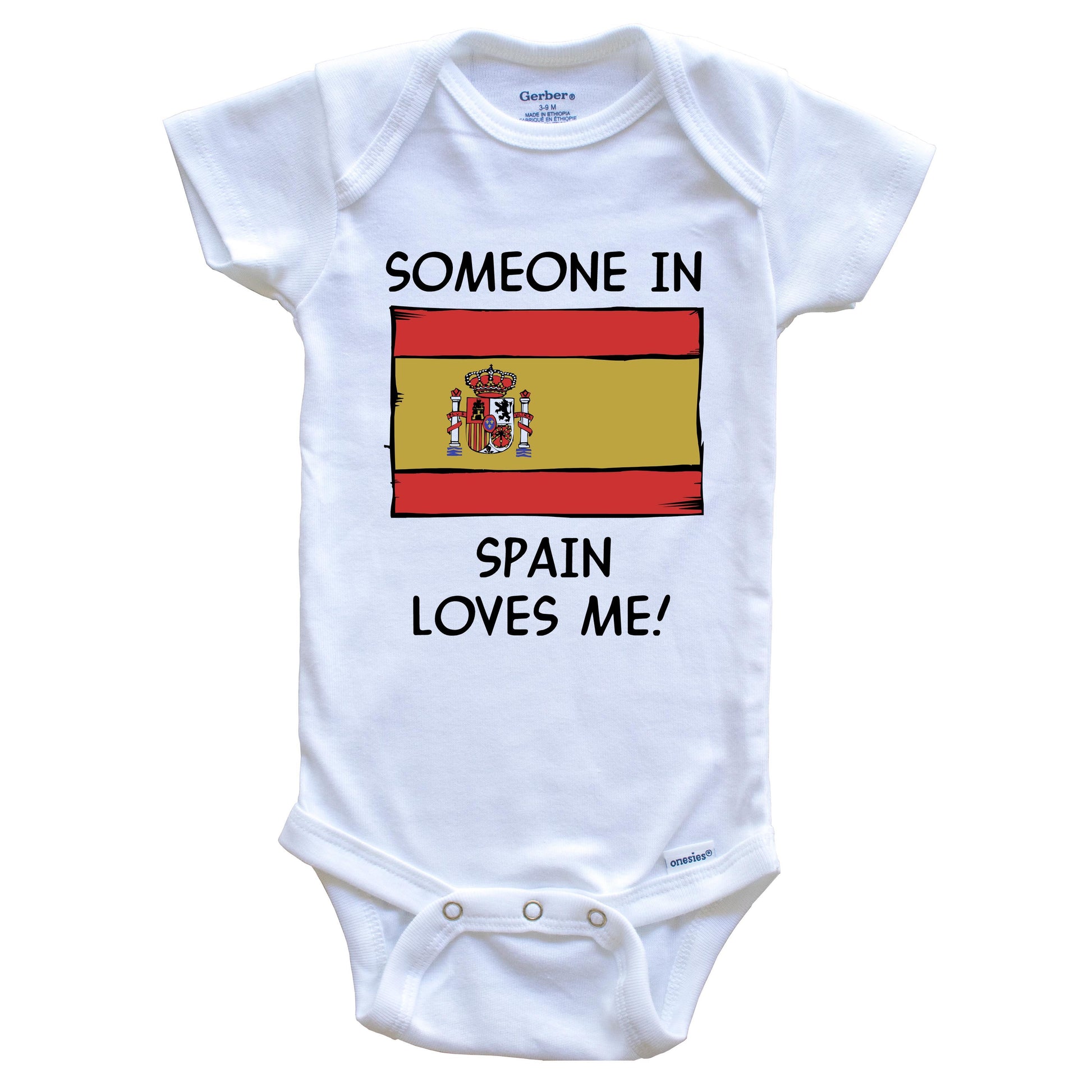 Someone In Spain Loves Me Spanish Flag Baby Onesie