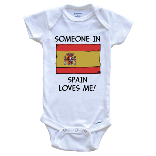Someone In Spain Loves Me Spanish Flag Baby Onesie