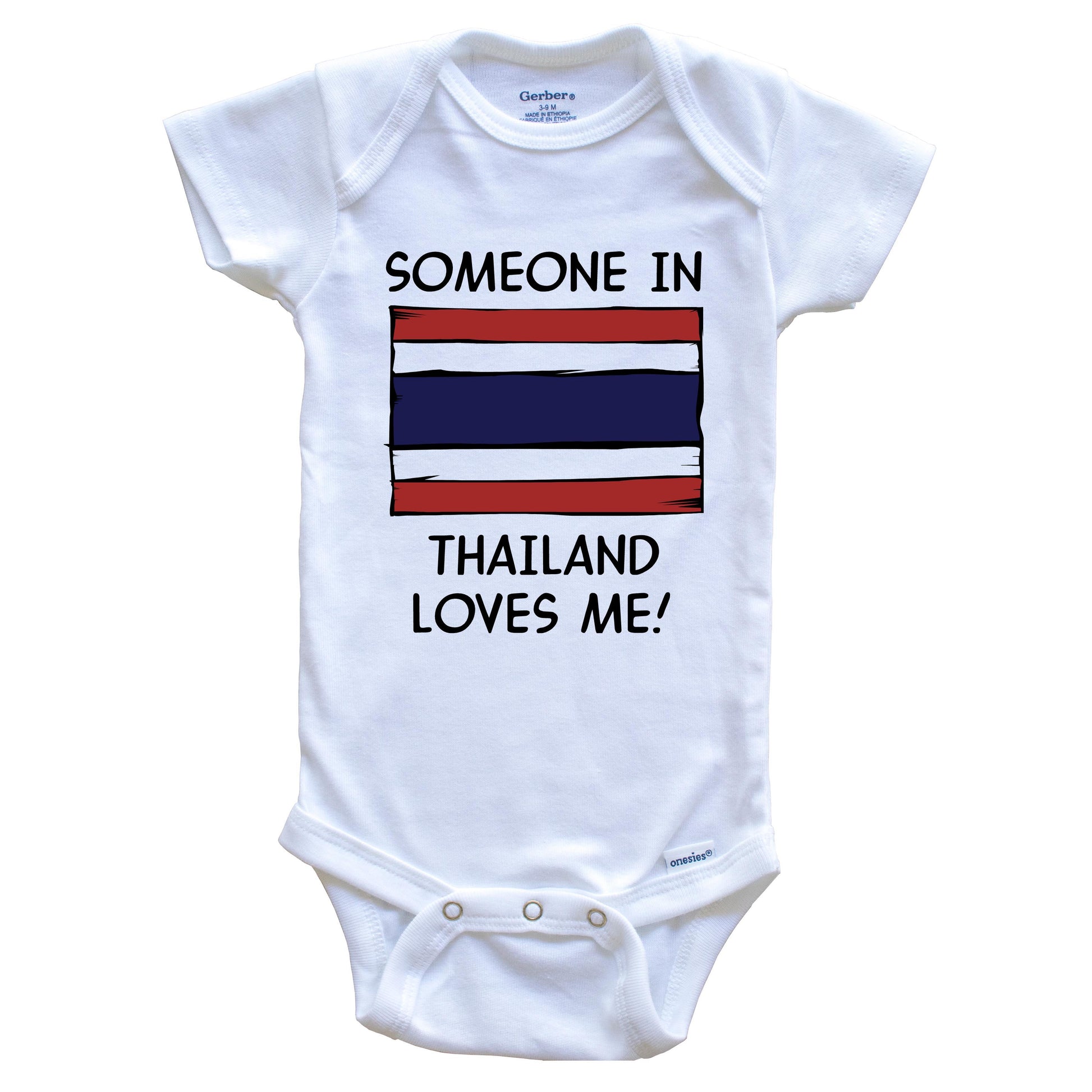 Someone In Thailand Loves Me Thai Flag Baby Onesie