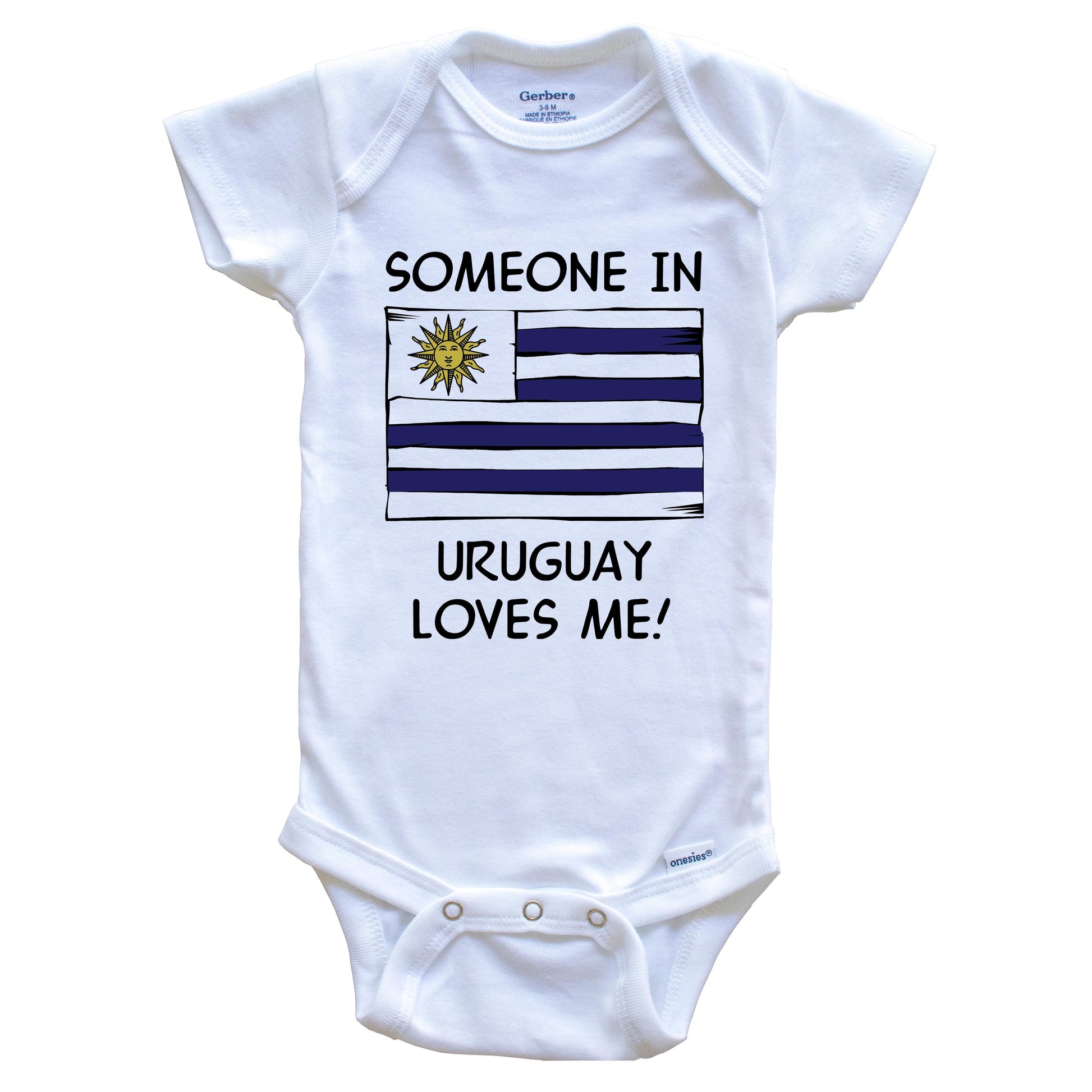 Someone In Uruguay Loves Me Uruguayan Flag Baby Onesie