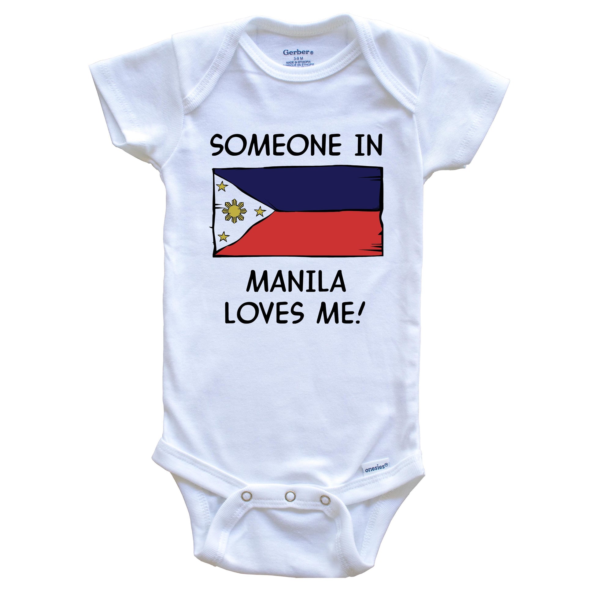 Someone In Manila Loves Me Filipino Flag Baby Onesie