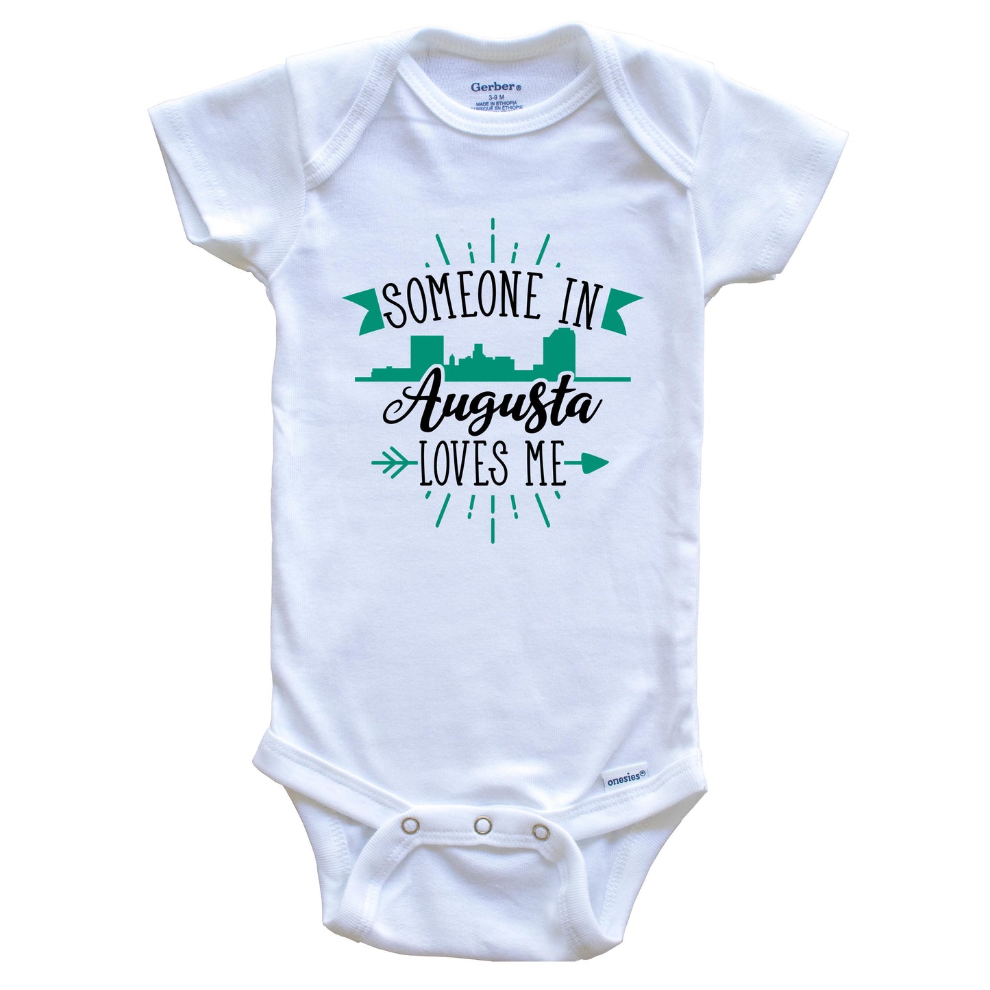 Someone In Augusta Loves Me Augusta GA Skyline Baby Onesie