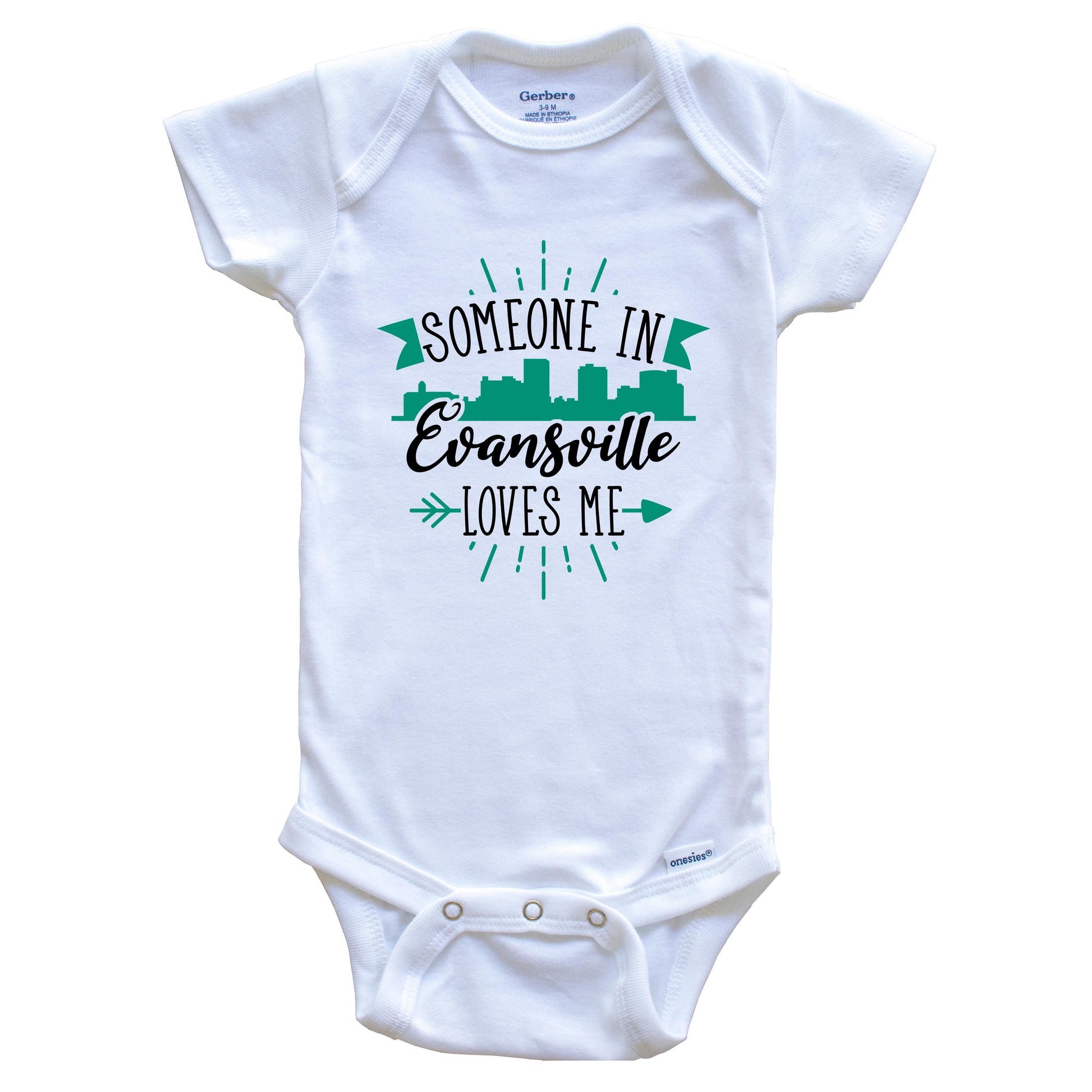 Someone In Evansville Loves Me Evansville IN Skyline Baby Onesie