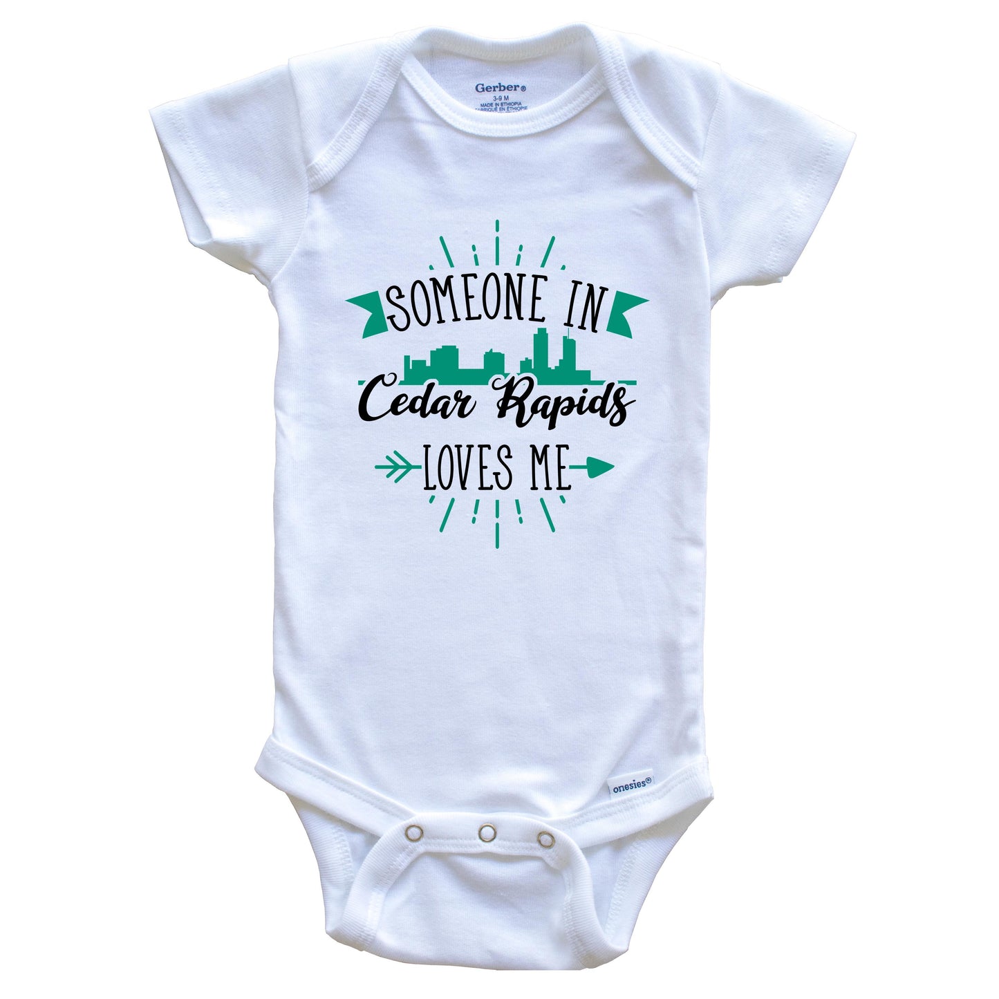 Someone In Cedar Rapids Loves Me Cedar Rapids IA Skyline Baby Onesie