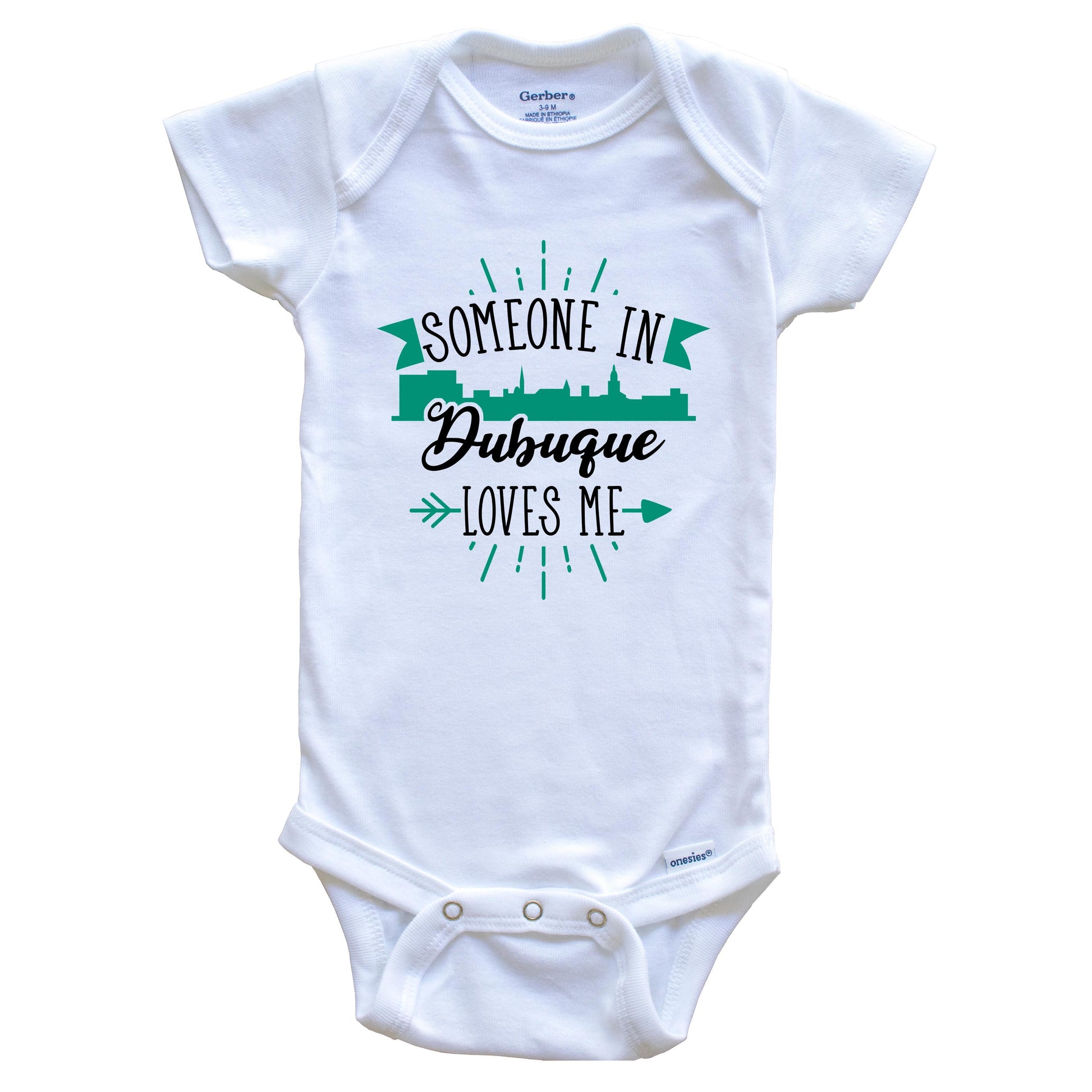 Someone In Dubuque Loves Me Dubuque IA Skyline Baby Onesie