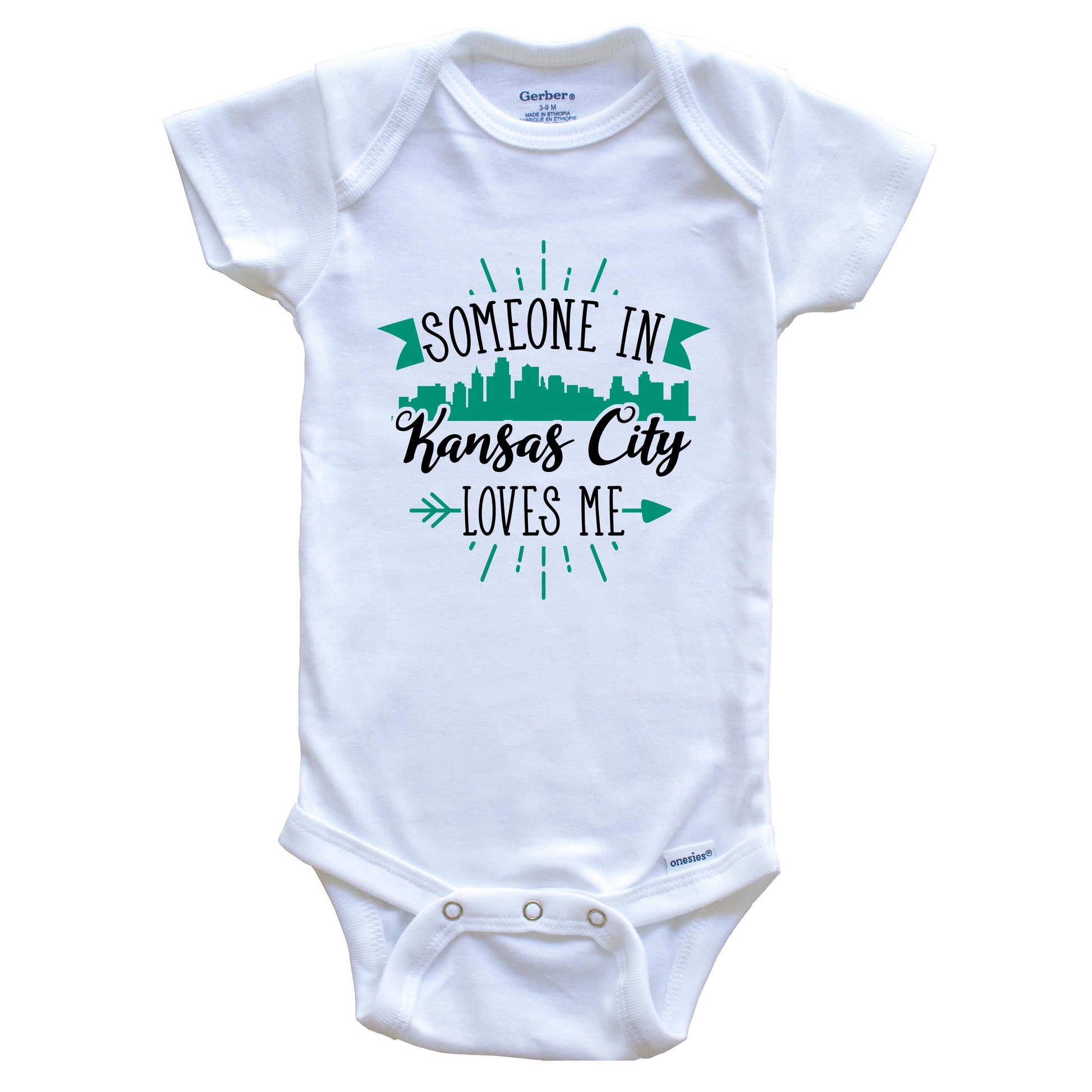 Someone In Kansas City Loves Me Kansas City KS Skyline Baby Onesie