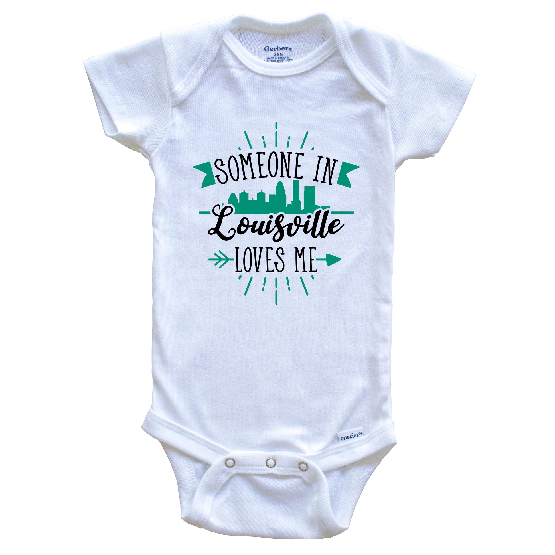 Someone In Louisville Loves Me Louisville KY Skyline Baby Onesie