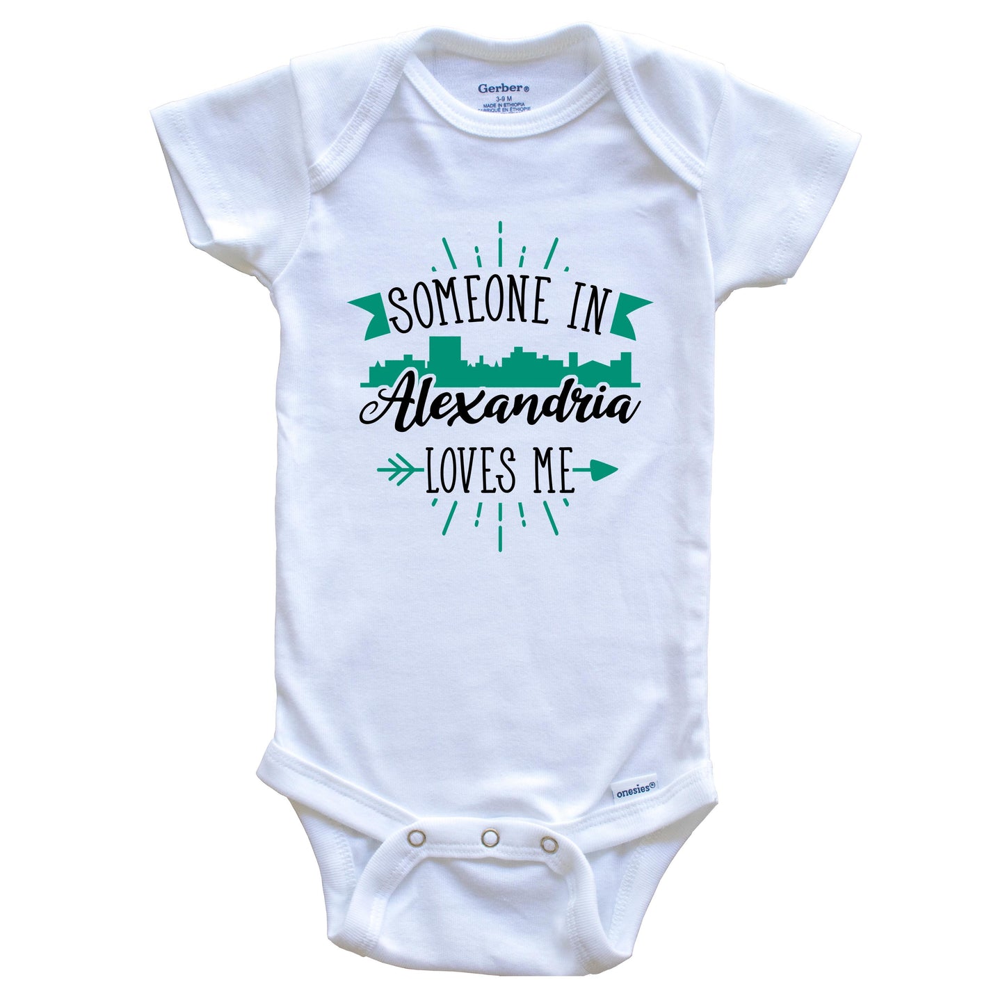 Someone In Alexandria Loves Me Alexandria LA Skyline Baby Onesie