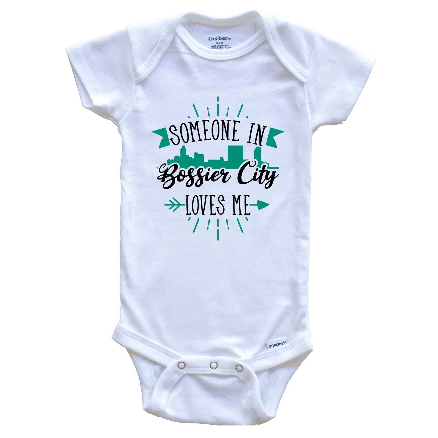Someone In Bossier City Loves Me Bossier City LA Skyline Baby Onesie